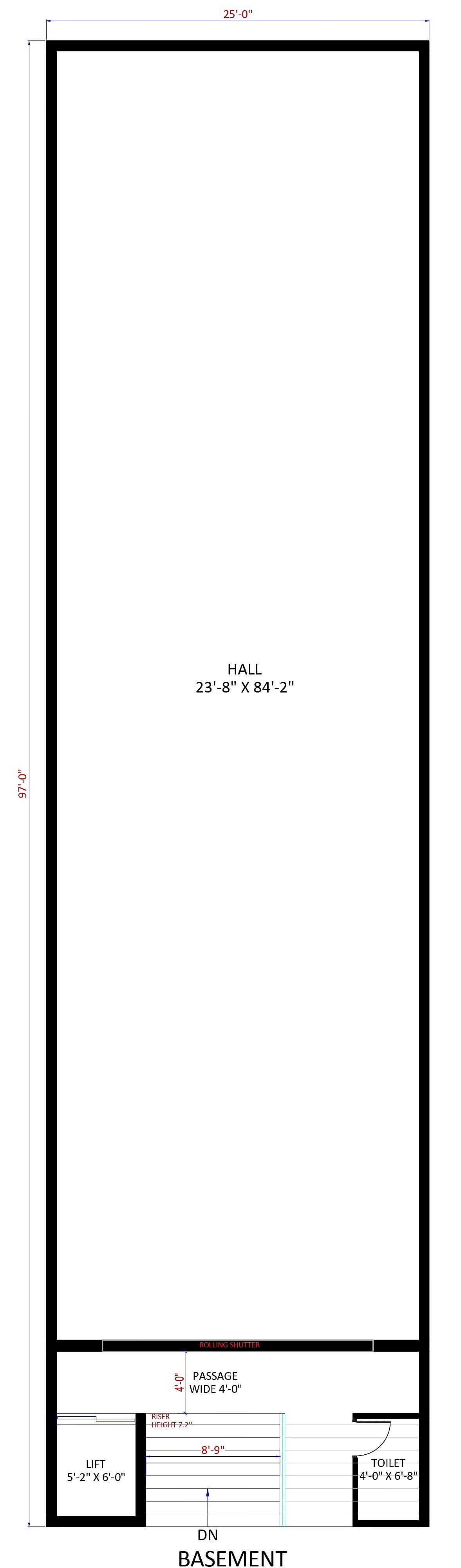 25X100 Shopping complex with restaurant plan- 2500 sqft Commercial house design At Raipur thumbnail 1 — Project ID 6212