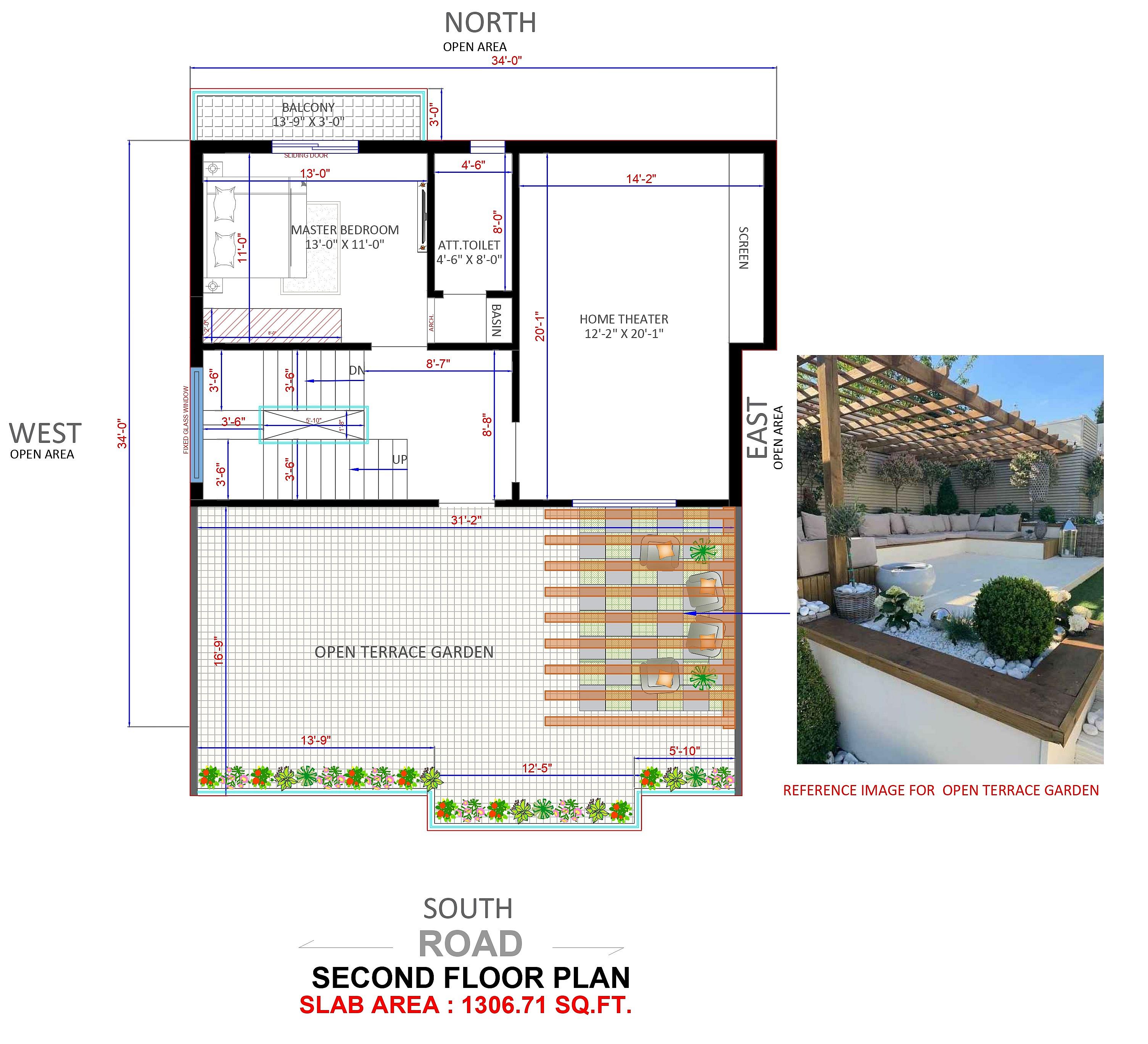 34X34 house plan- 1156 sqft Residential house design At Kakdwip thumbnail 4 — Project ID 6219