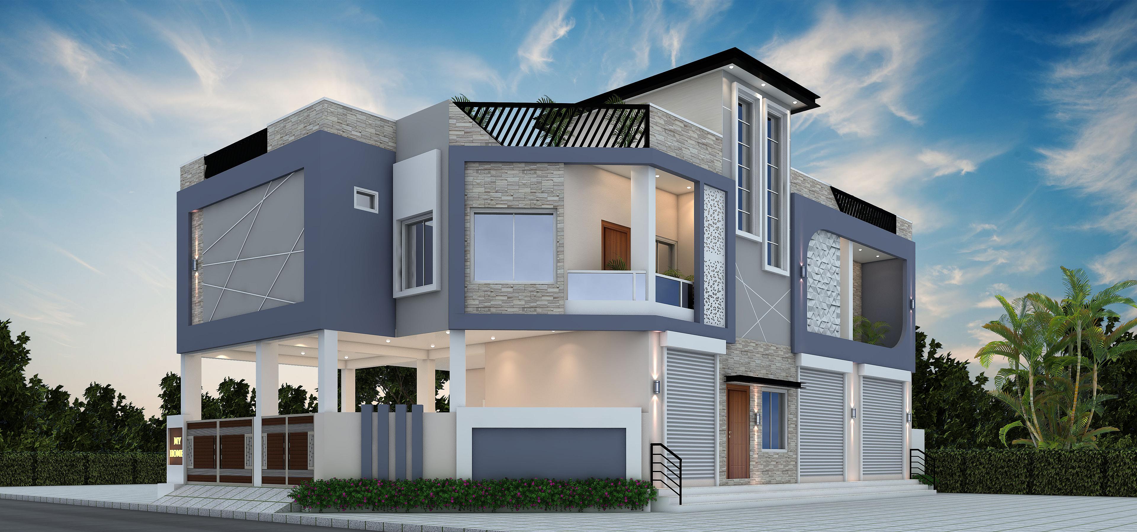 40X60 House With Shop Plan- 2400 sqft Residential Cum Commercial House Design at Chennai [TN]