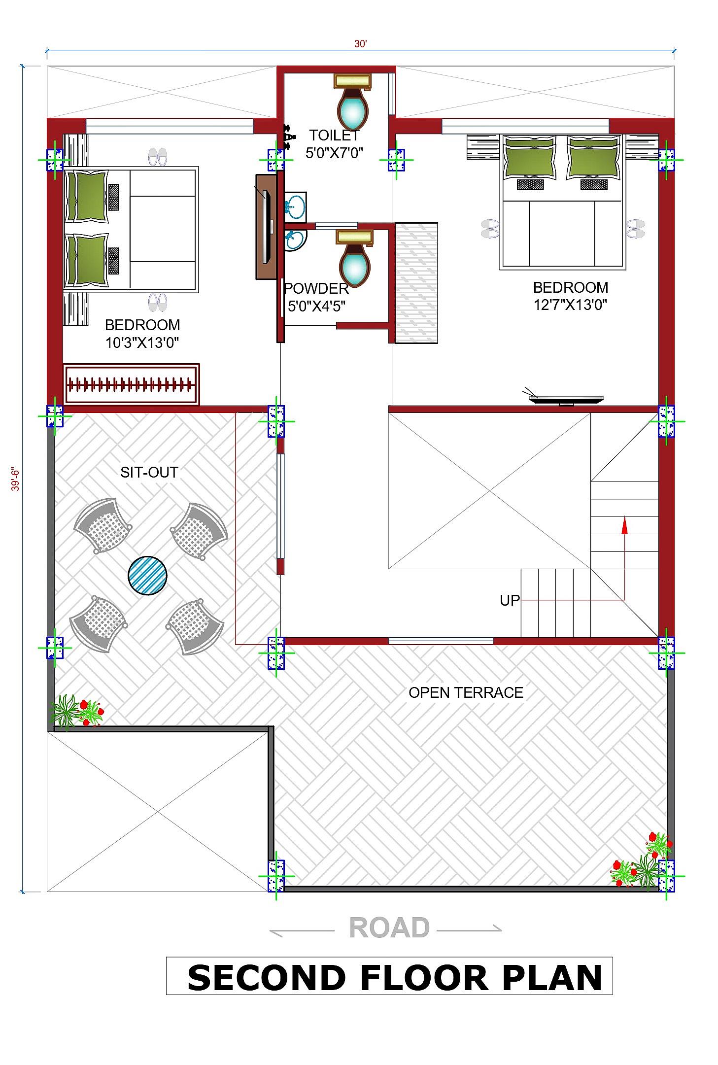 30X40 House With Office plan- 1200 sqft Residential Cum Commercial house design At Bangalore thumbnail 3 — Project ID 6233
