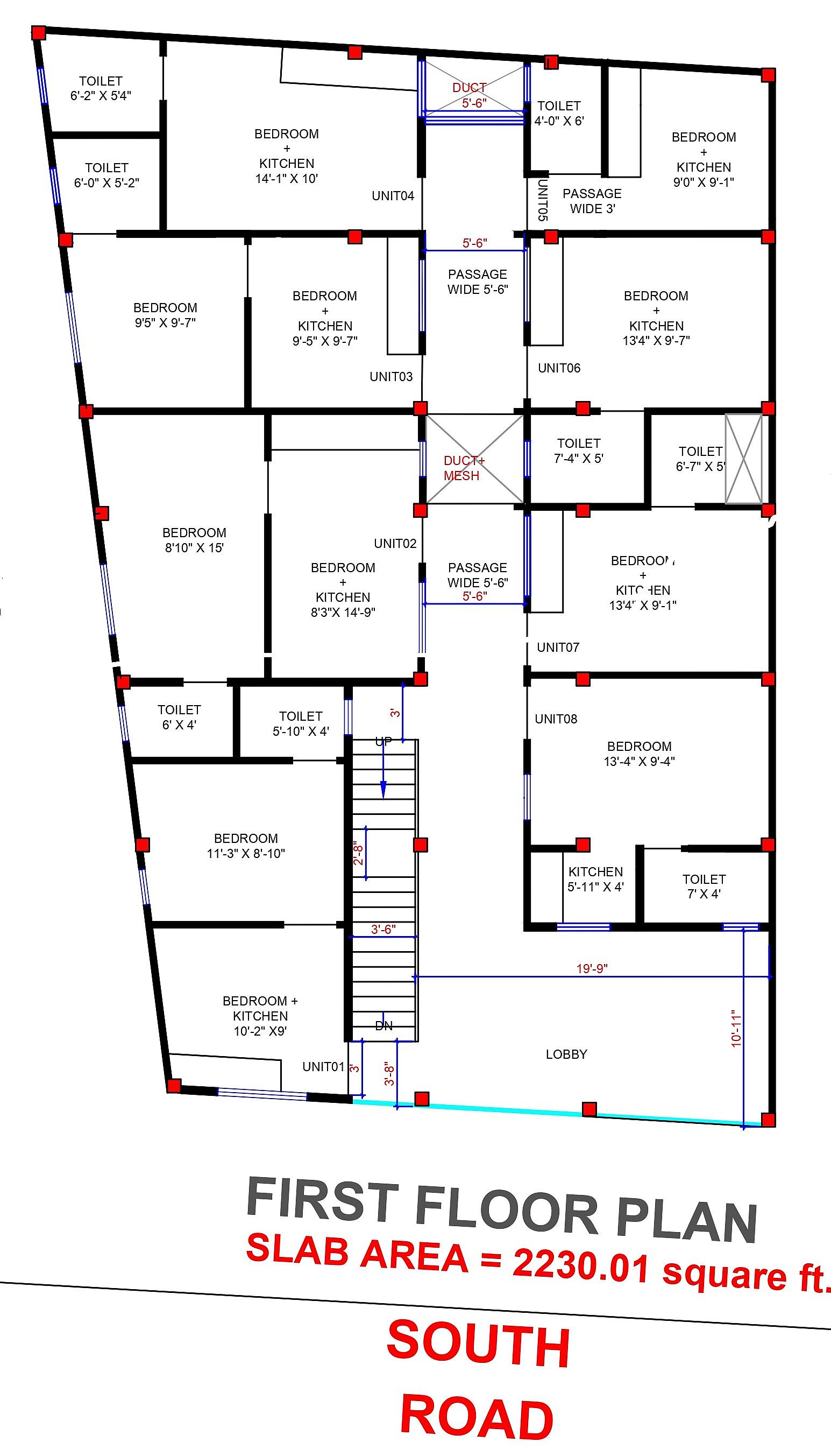 35X55 Apartment plan- 1925 sqft Residential Cum Commercial house design At Rewa thumbnail 3 — Project ID 6236