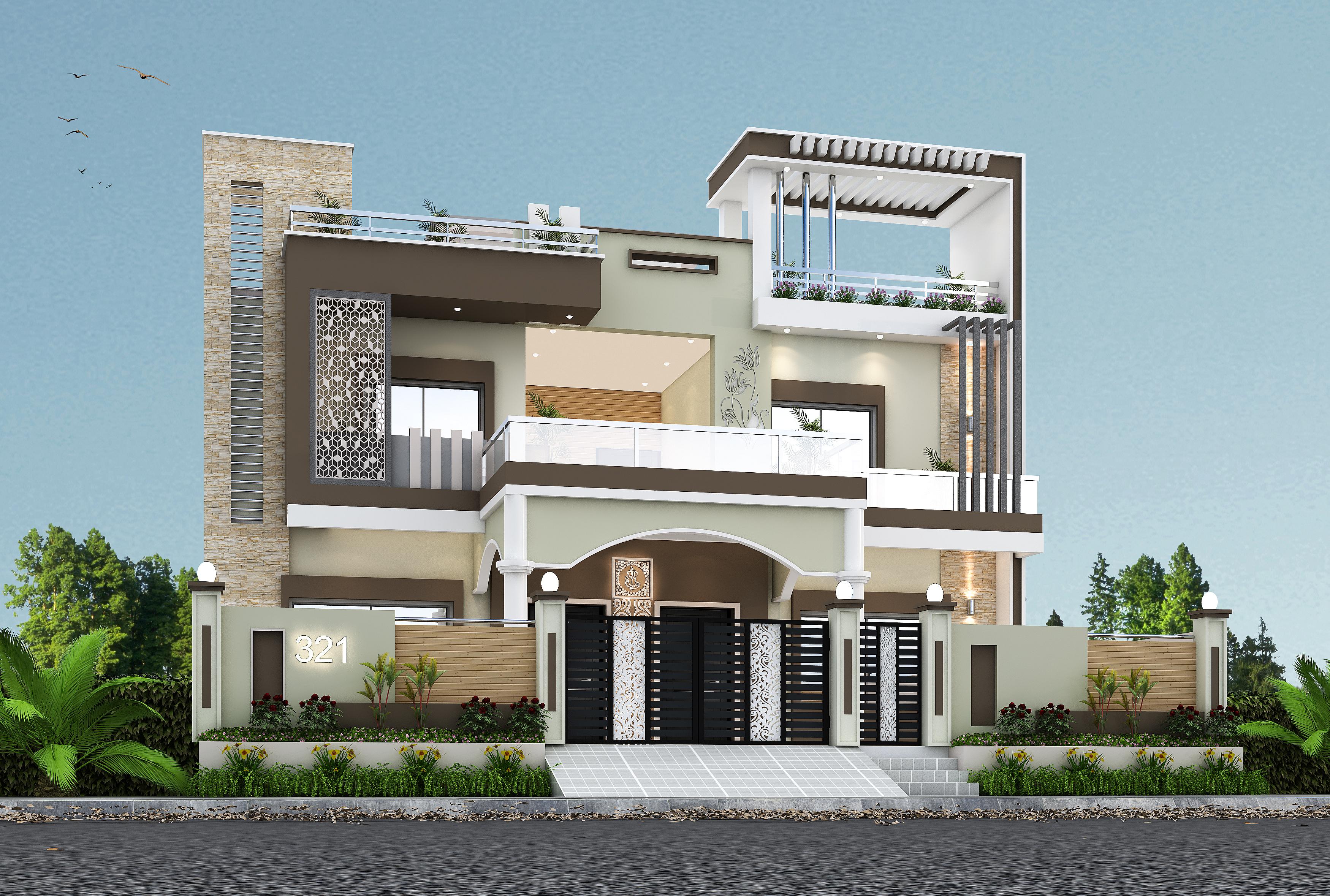 42X85 house plan- 3570 sqft Residential Cum Commercial house design At Morena thumbnail 1 — Project ID 6237