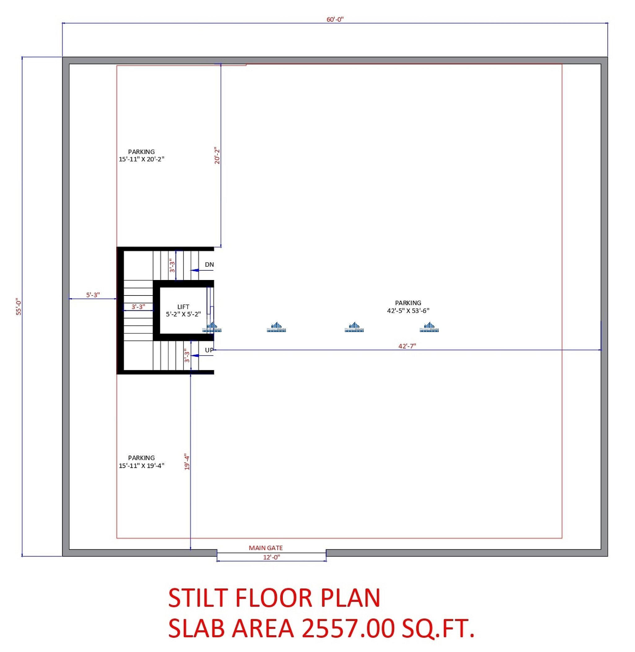 60X55 Apartment plan- 3300 sqft Residential Cum Commercial house design At BangaloreNorth