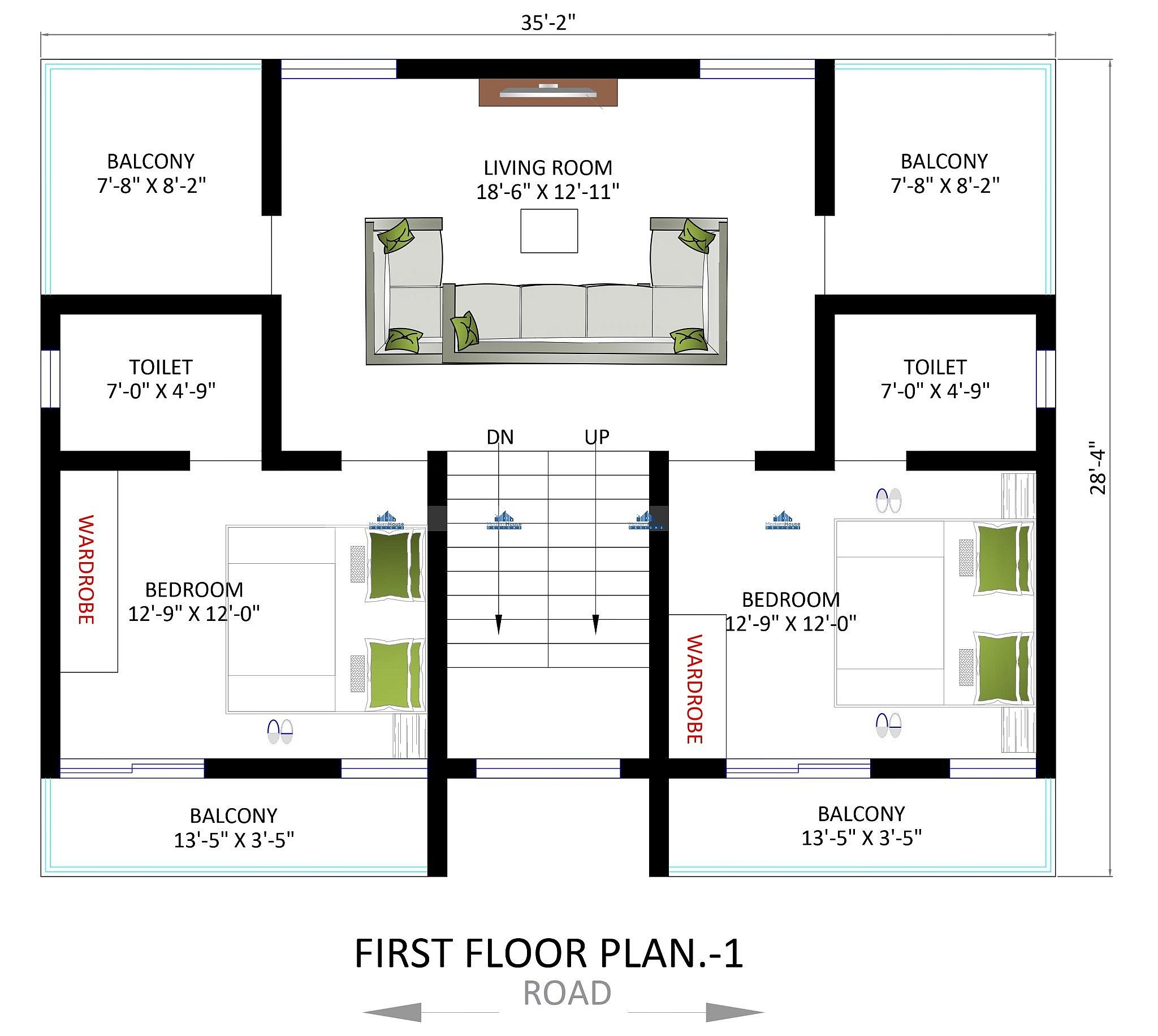 35X28 house plan- 980 sqft Residential house design At Ratnagiri thumbnail 2 — Project ID 6300