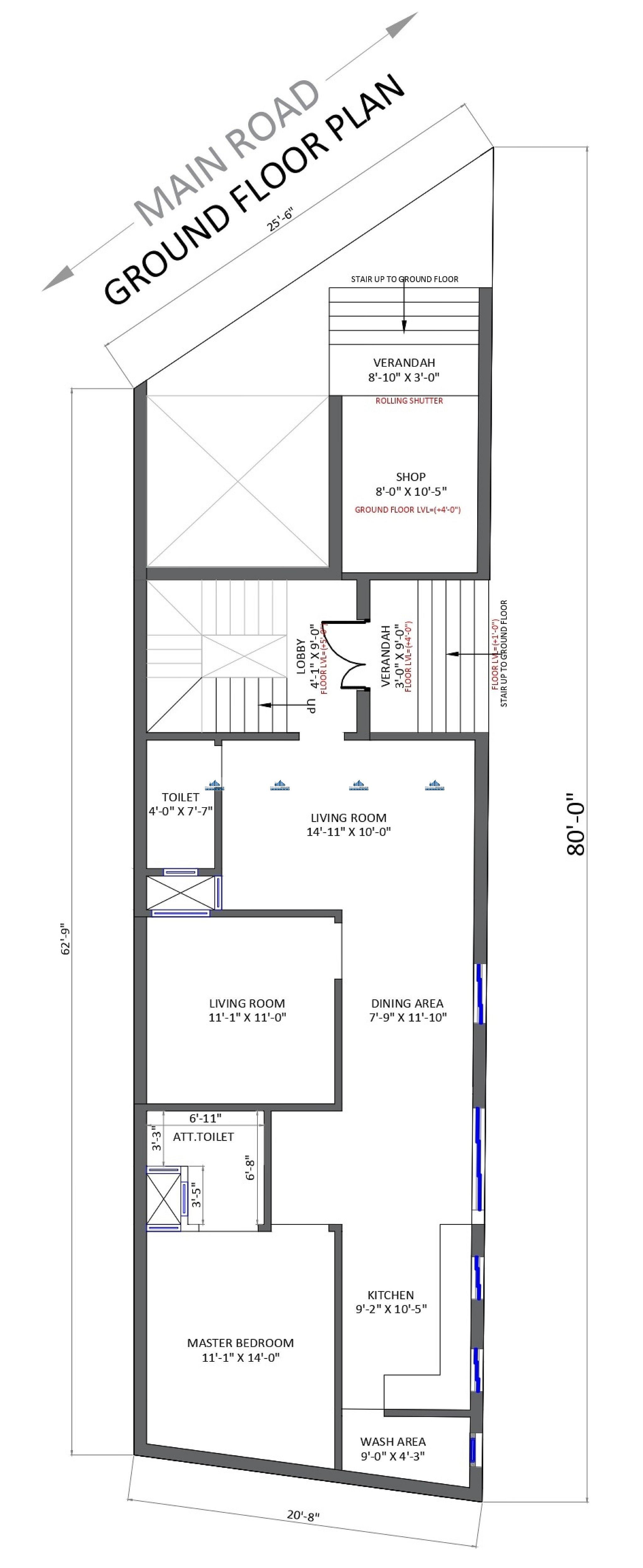 20X64 house plan- 1280 sqft Residential house design At Bhagalpur thumbnail 2 — Project ID 6304