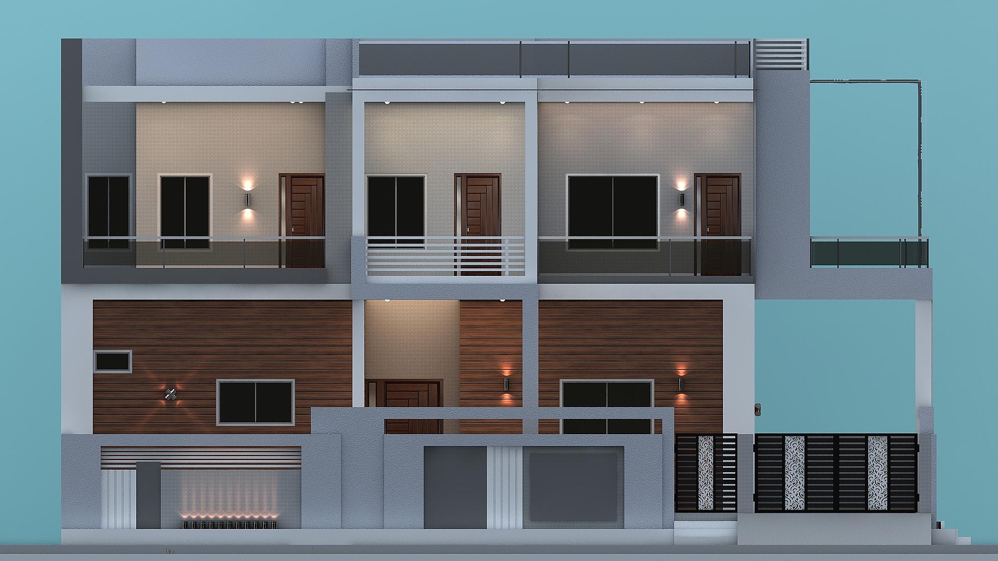 55X60 House Plan- 3300 sq ft Residential House Design at Sittarganj thumbnail 2 — Project ID 6310