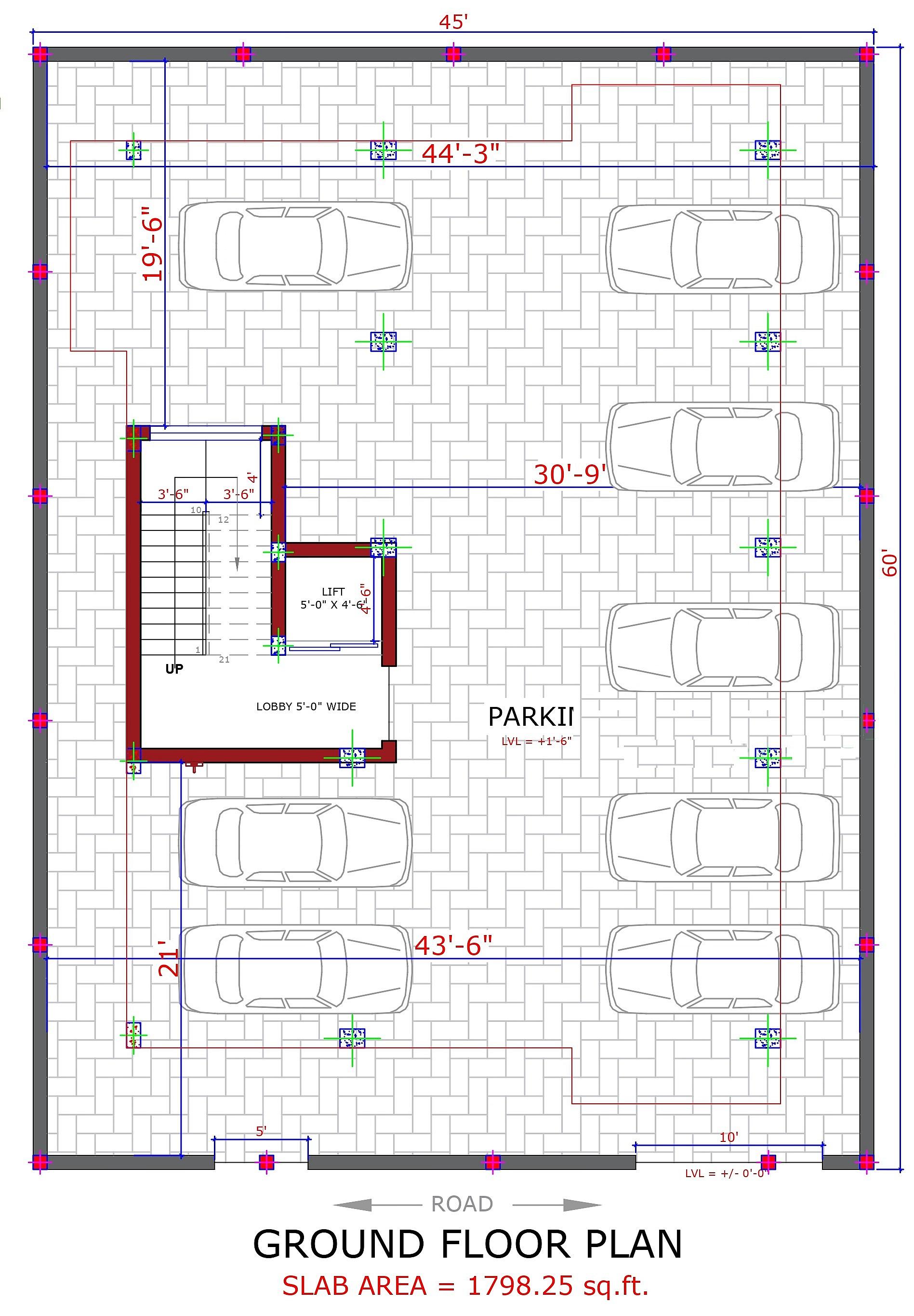 45X60 Multi storey apartment plan- 2700 sqft Residential Cum Commercial house design At Hyderabad thumbnail 2 — Project ID 6325