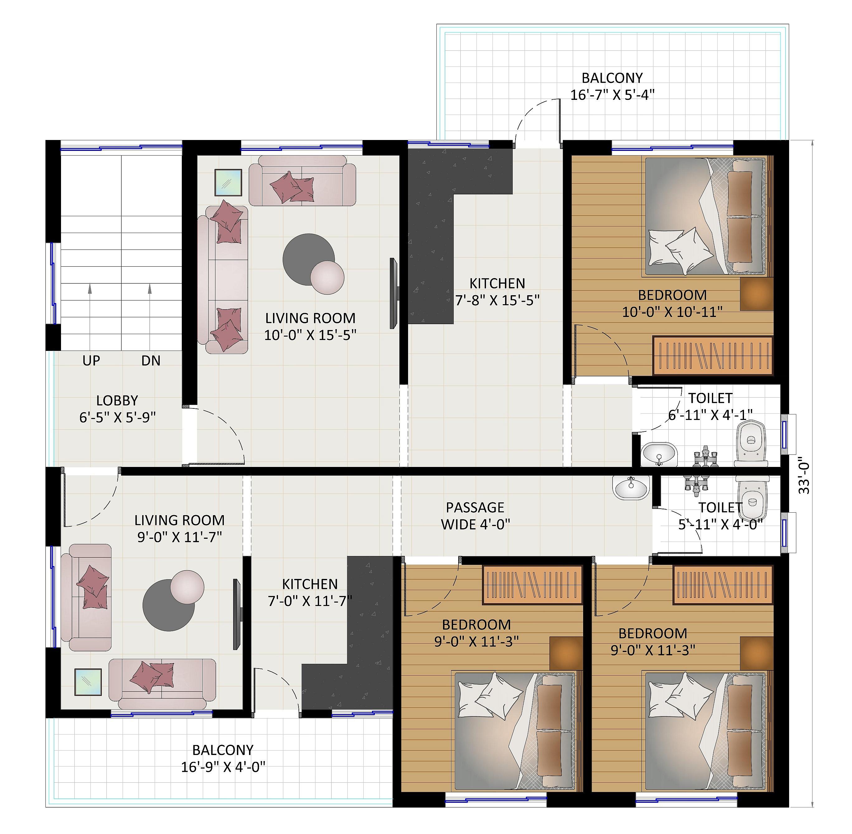 60X60 Apartment plan- 3600 sqft Residential Cum Commercial house design At Kumarghat thumbnail 3 — Project ID 6343