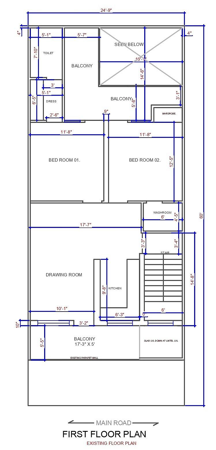 25X60 house plan- 1500 sqft Residential Cum Commercial house design At Faridabad thumbnail 3 — Project ID 6345