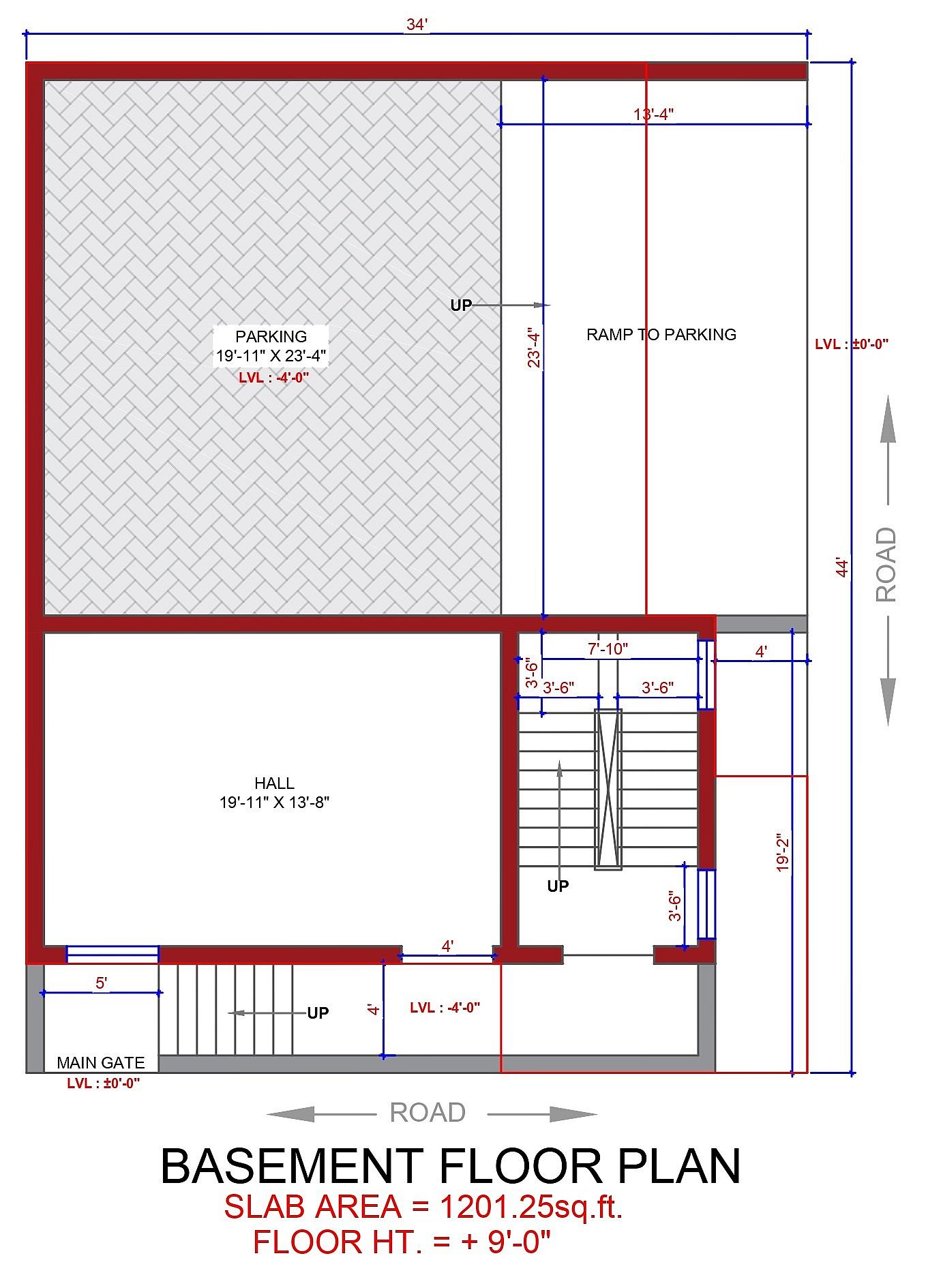 34X44 house plan- 132 sqft Residential house design At Lucknow