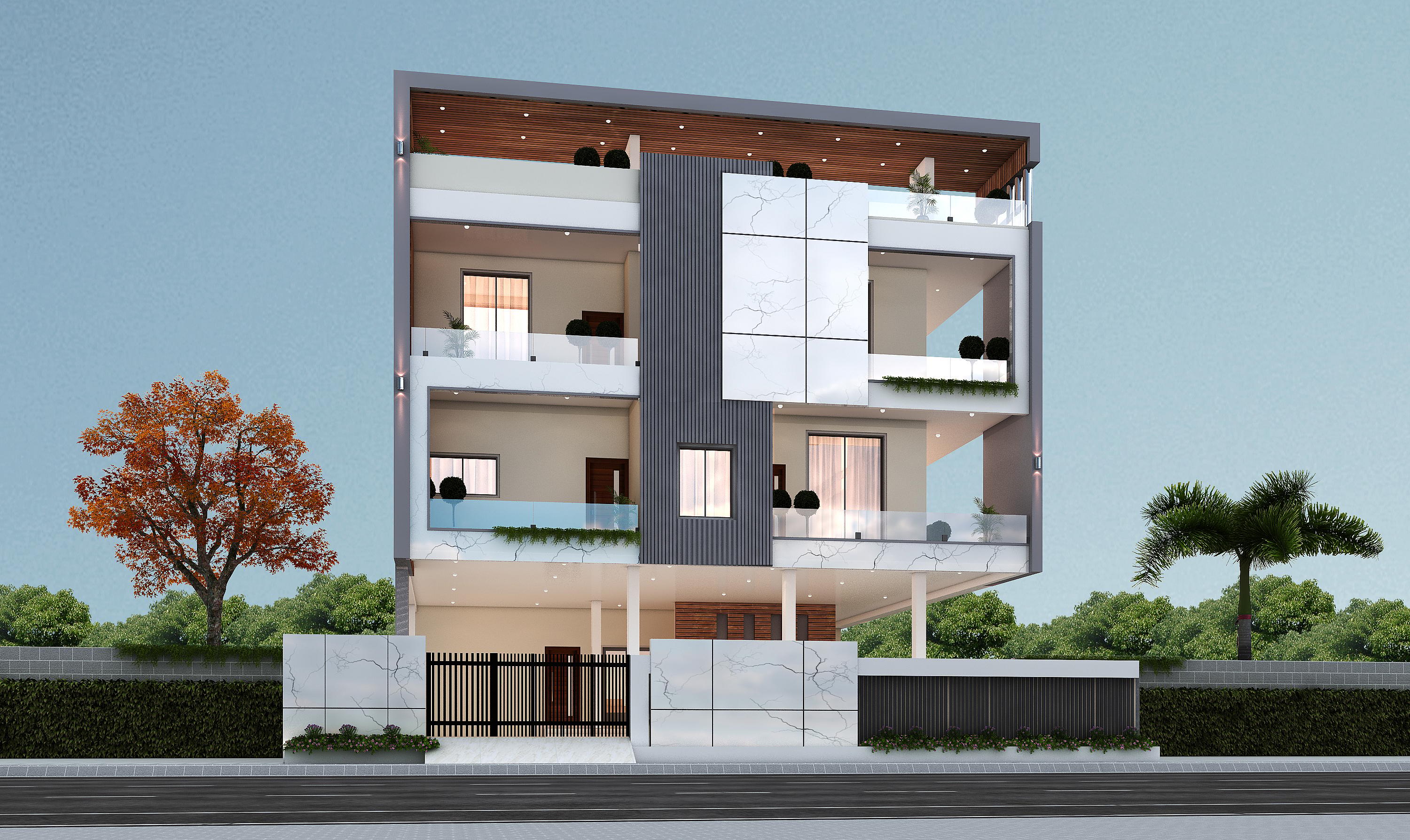 48X75 House With Office  plan- 300 sqft Residential house design At Nampally