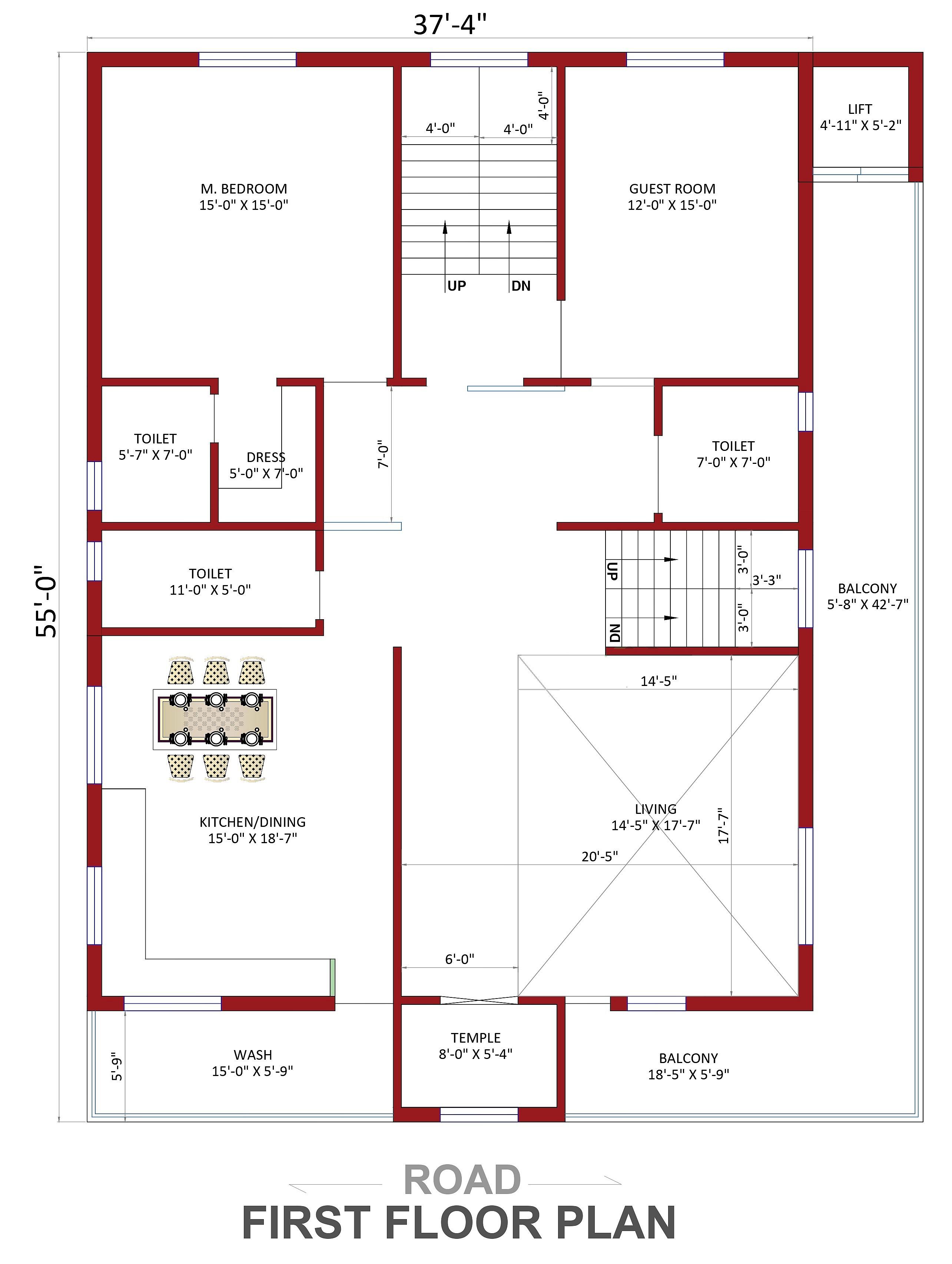 48X75 House With Office plan- 300 sqft Residential house design At Nampally thumbnail 3 — Project ID 6376
