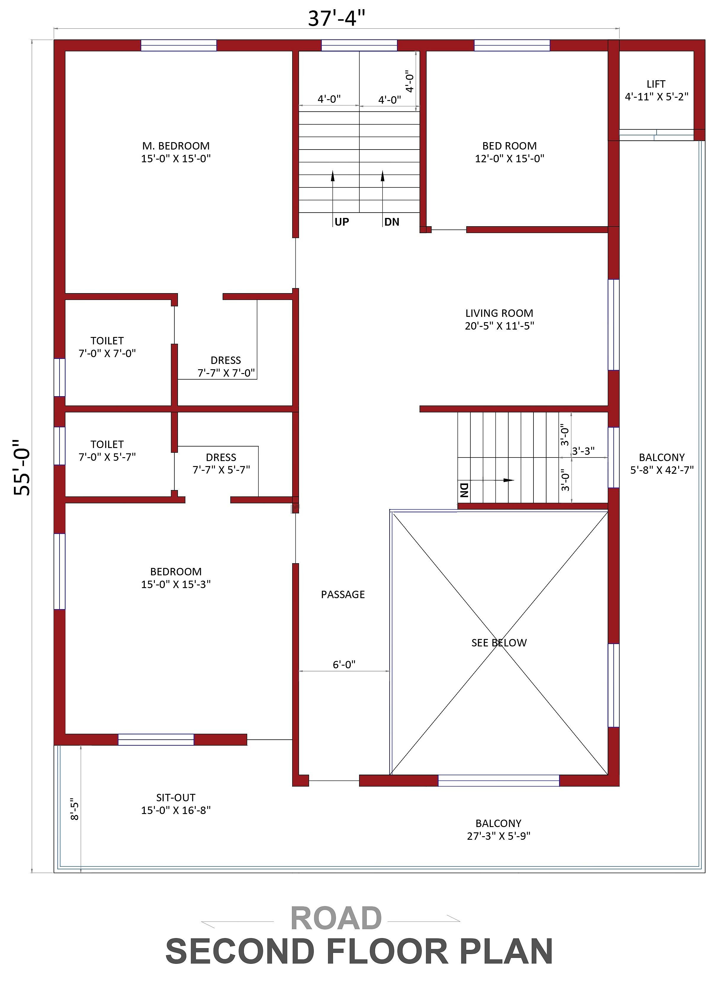 48X75 House With Office plan- 300 sqft Residential house design At Nampally thumbnail 4 — Project ID 6376