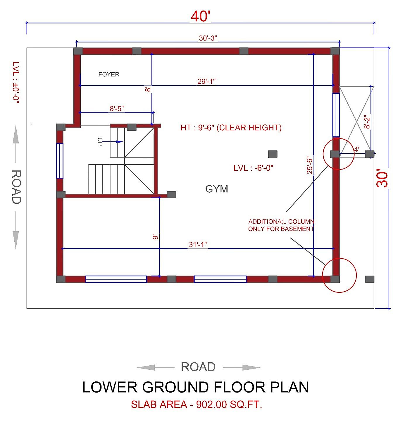 40X30 House with Gym plan- 1200 sqft Residential Cum Commercial house design At Roorkee thumbnail 4 — Project ID 6377