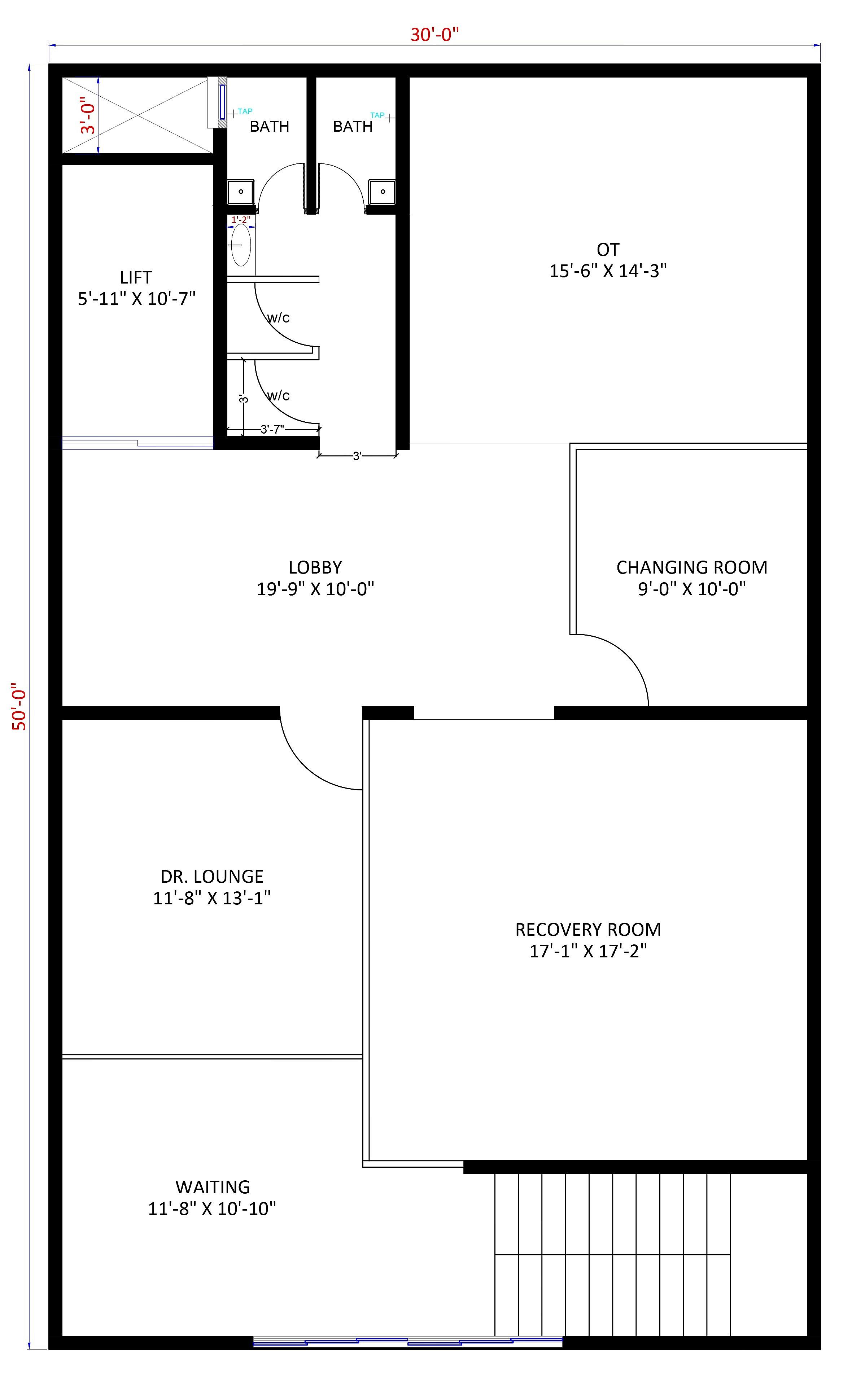 30X50 Hospital plan- 1500 sqft Commercial house design At Kolar thumbnail 3 — Project ID 6394
