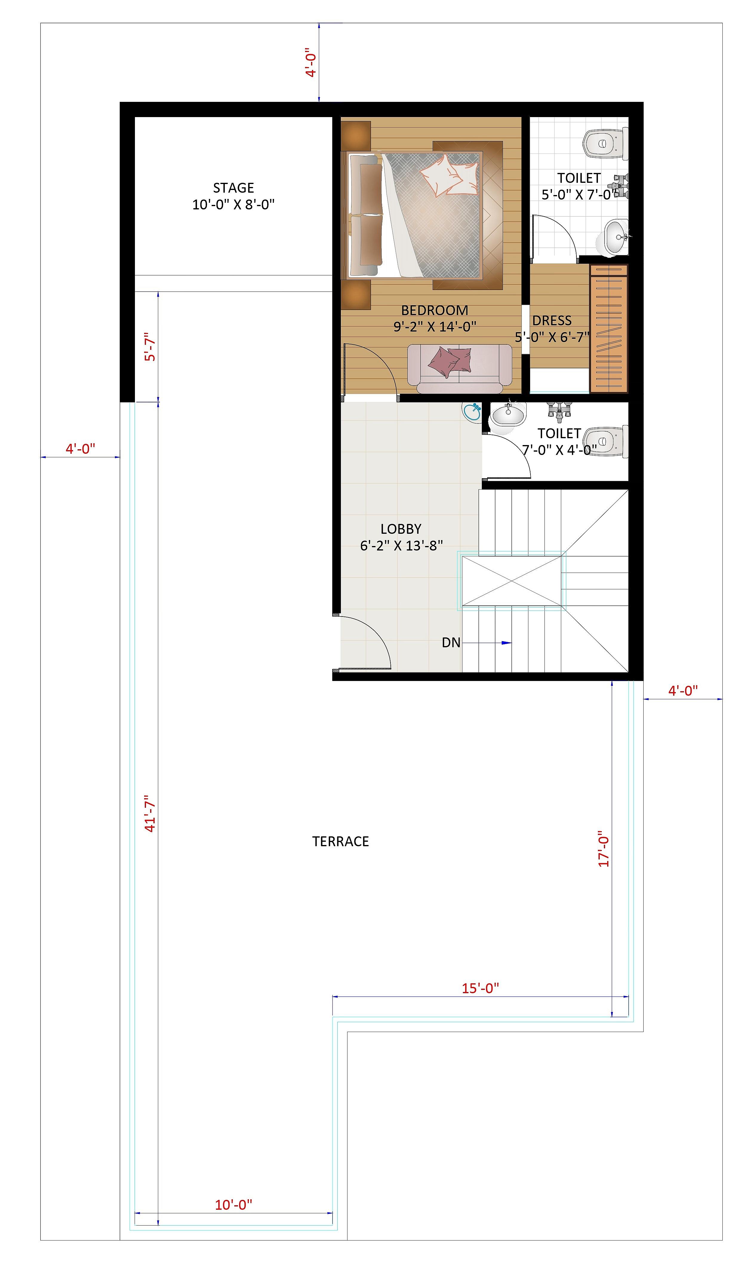 35X62 House With Shop plan- 2170 sqft Residential Cum Commercial house design At Sangli thumbnail 3 — Project ID 6401