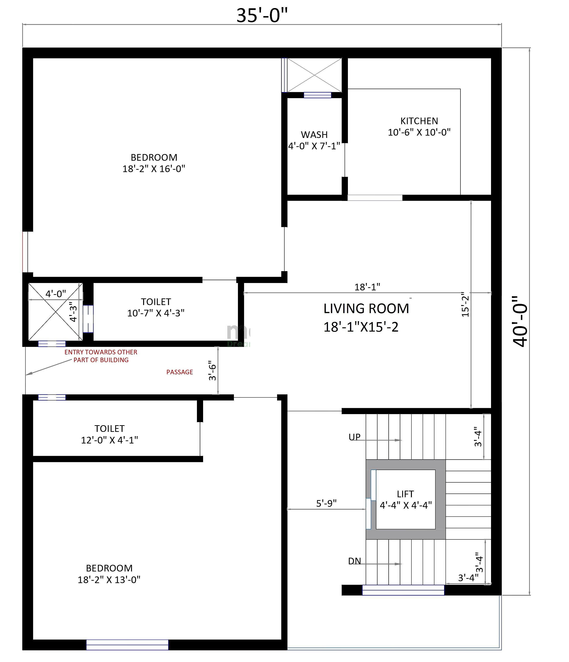 35X40 House With Shop plan- 1400 sqft Residential Cum Commercial house design At Yamunanagar thumbnail 3 — Project ID 6406