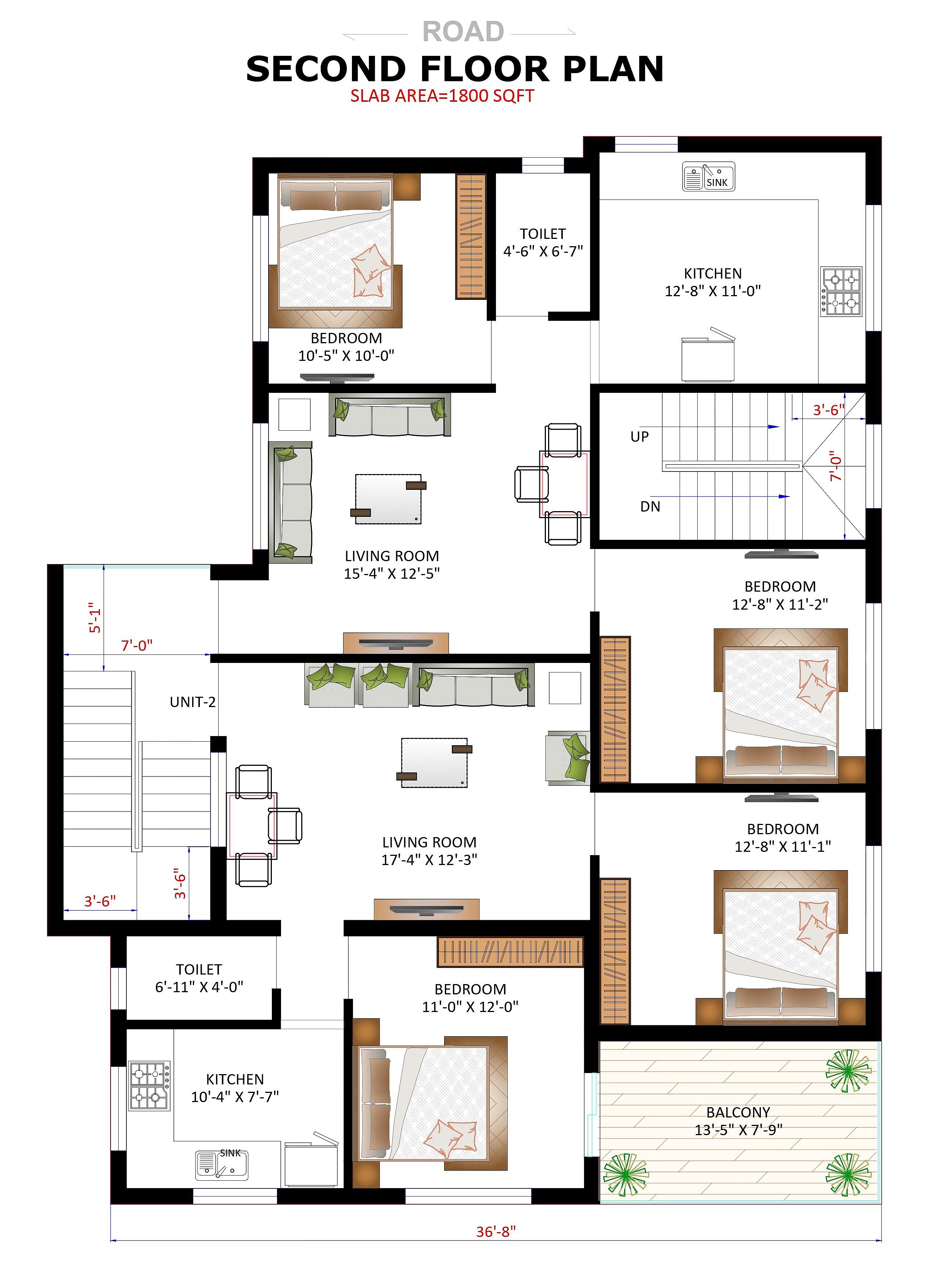 40X50 Residential House with Rental House plan- 2000 sqft Residential Cum Commercial house design At Hamirpur thumbnail 5 — Project ID 6414