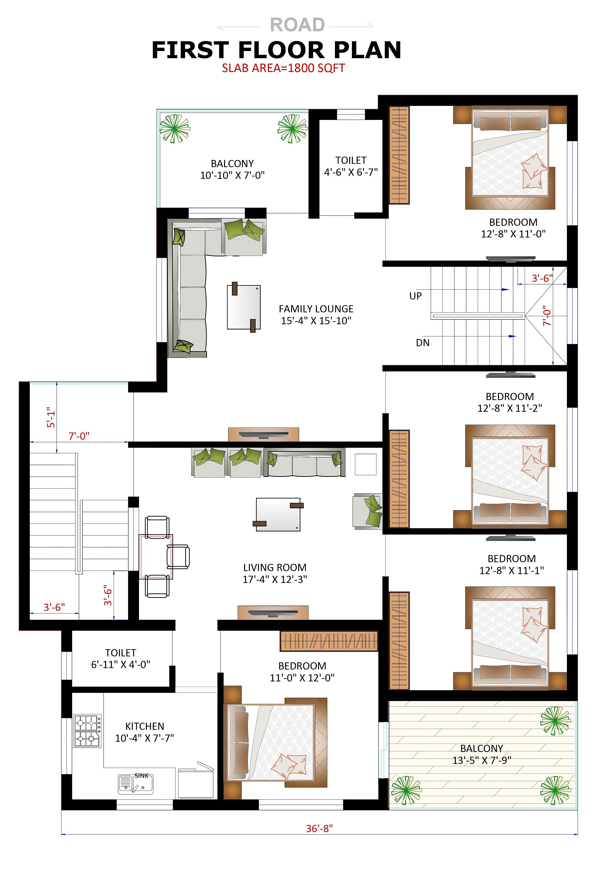40X50 Residential House with Rental House plan- 2000 sqft Residential Cum Commercial house design At Hamirpur thumbnail 4 — Project ID 6414