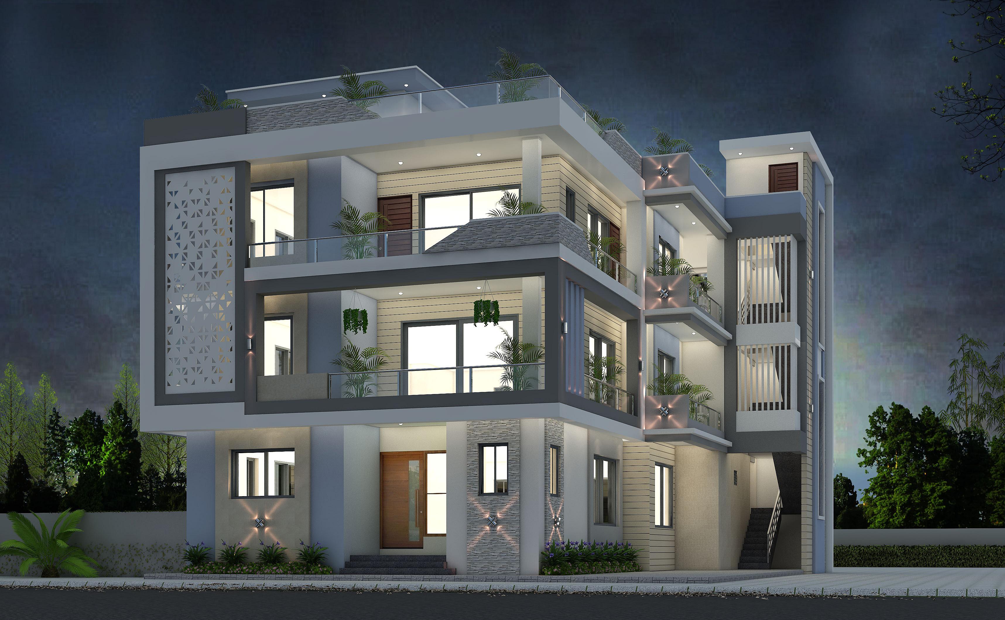 40X50 Residential House with Rental House plan- 2000 sqft Residential Cum Commercial house design At Hamirpur — photo 1 — Project ID 6414