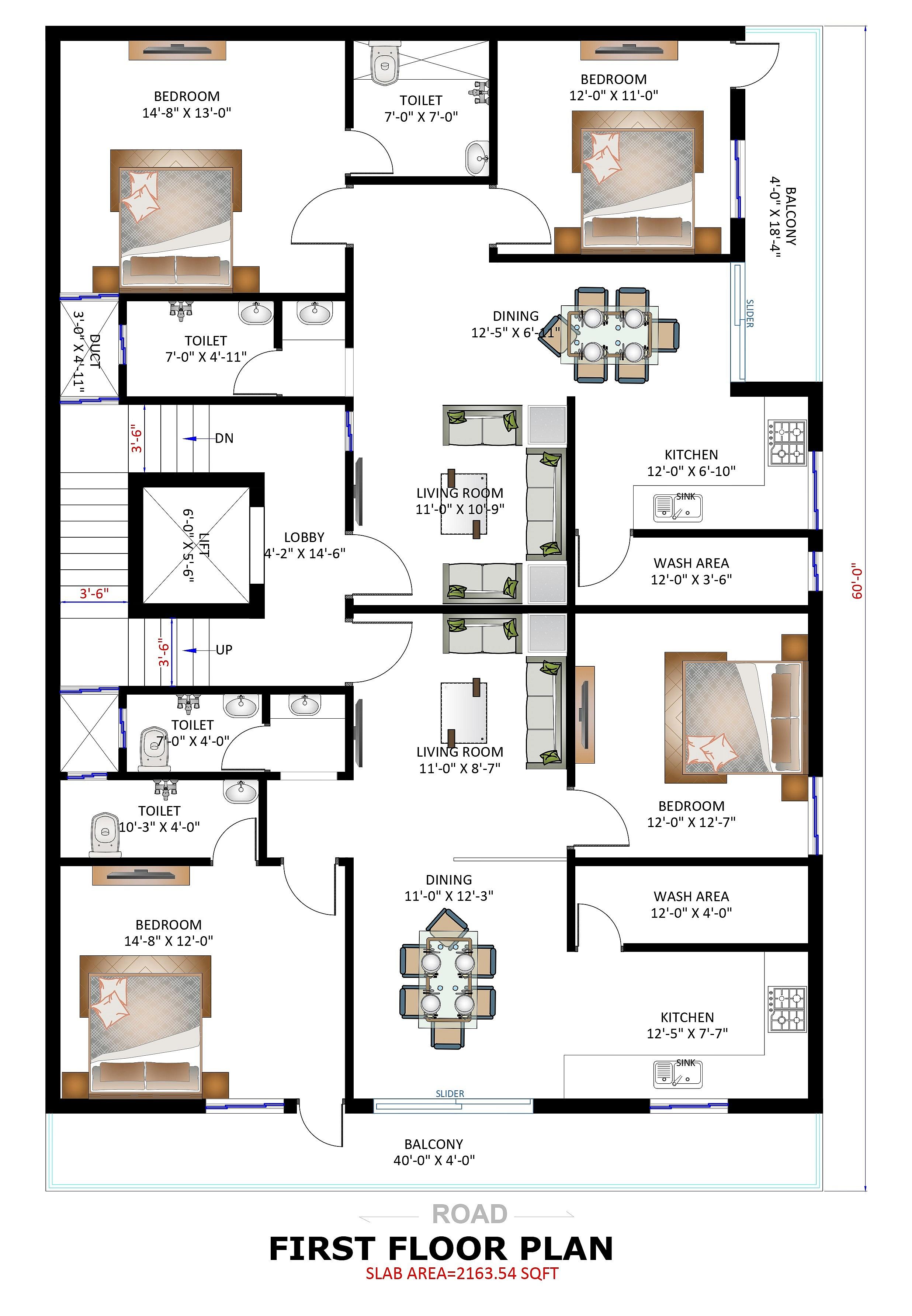 40X60 house plan- 2400 sqft Residential Cum Commercial house design At Bhubaneswar thumbnail 2 — Project ID 6416