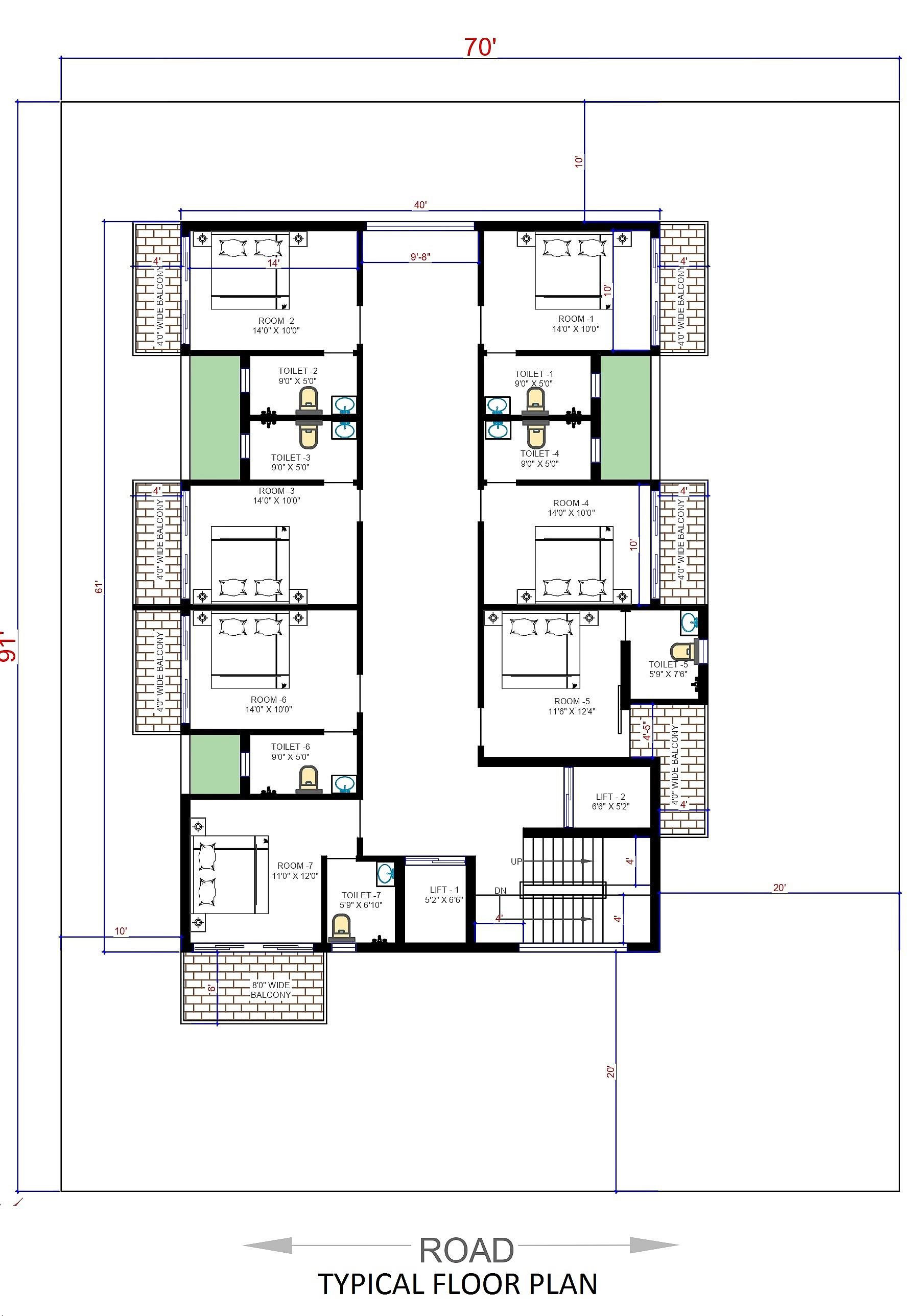 70X90 Resort plan- 6300 sqft Commercial house design At Bharatpur thumbnail 2 — Project ID 6417