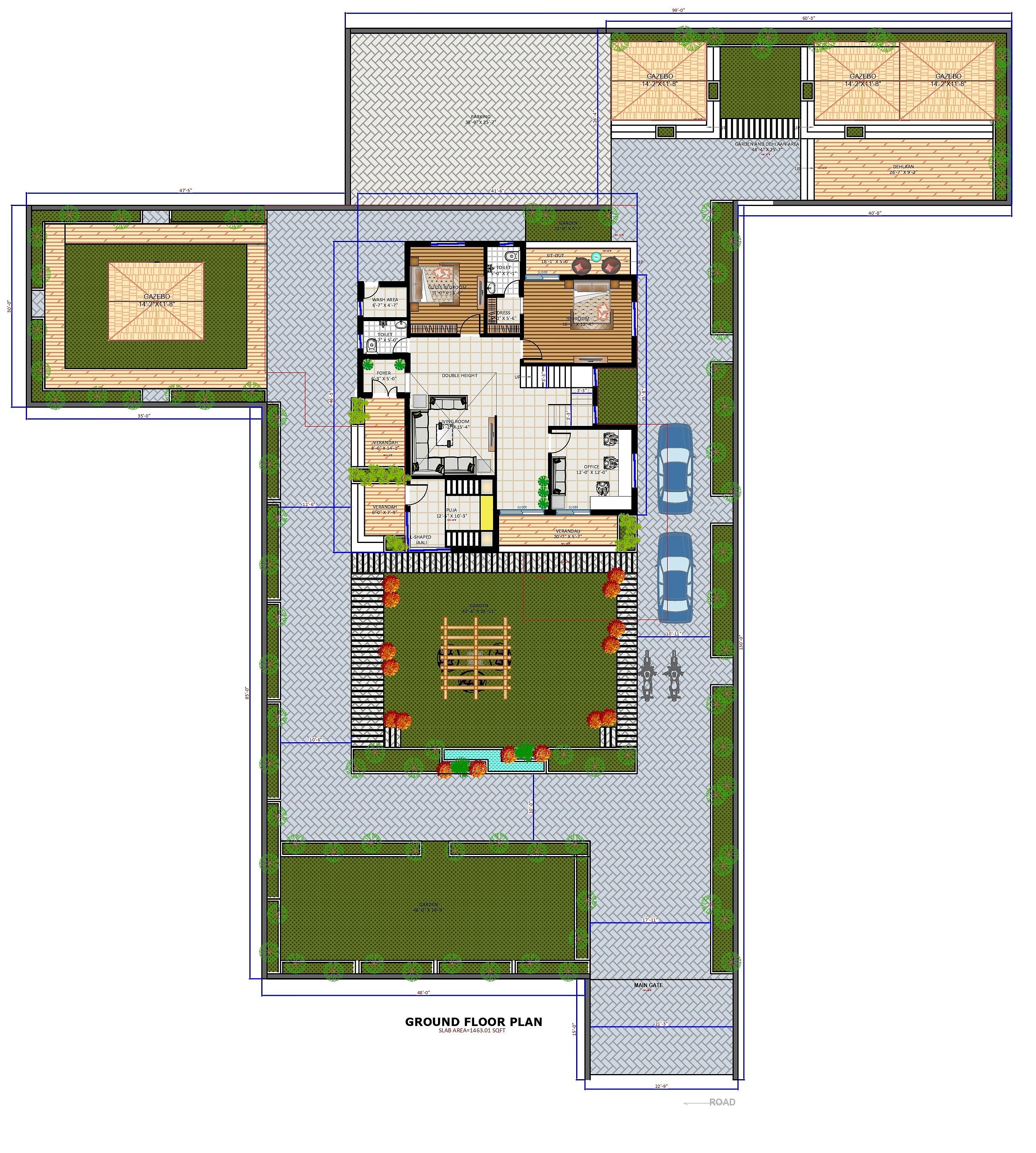 100X130 House With Office plan- 13000 sqft Residential Cum Commercial house design At Siwan thumbnail 3 — Project ID 6426