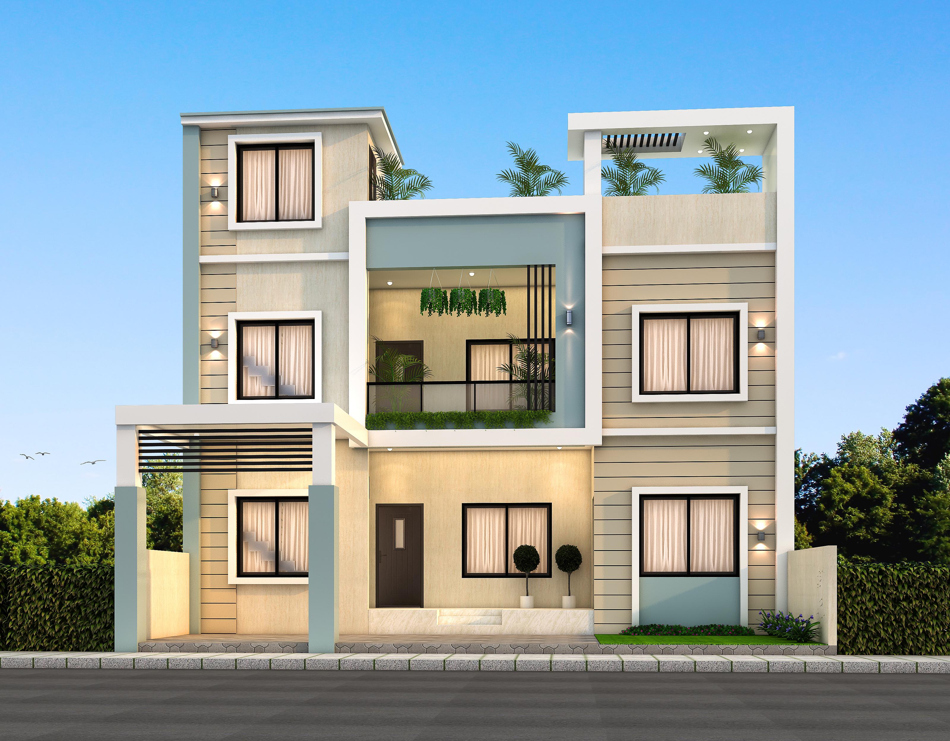 37X38 house plan- 1406 sqft Residential house design At Ghaziabad thumbnail 1 — Project ID 6431