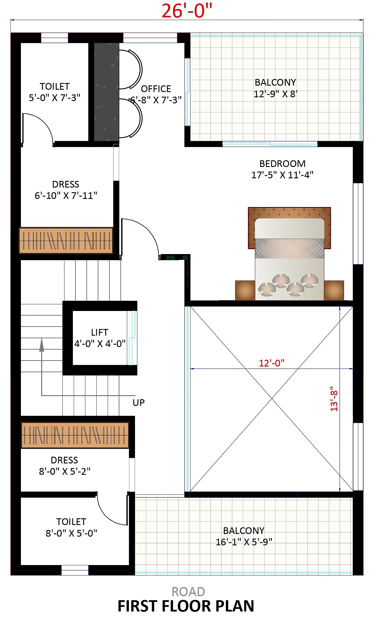 26X40 House With Office plan- 1040 sqft Residential house design At Pune thumbnail 3 — Project ID 6433