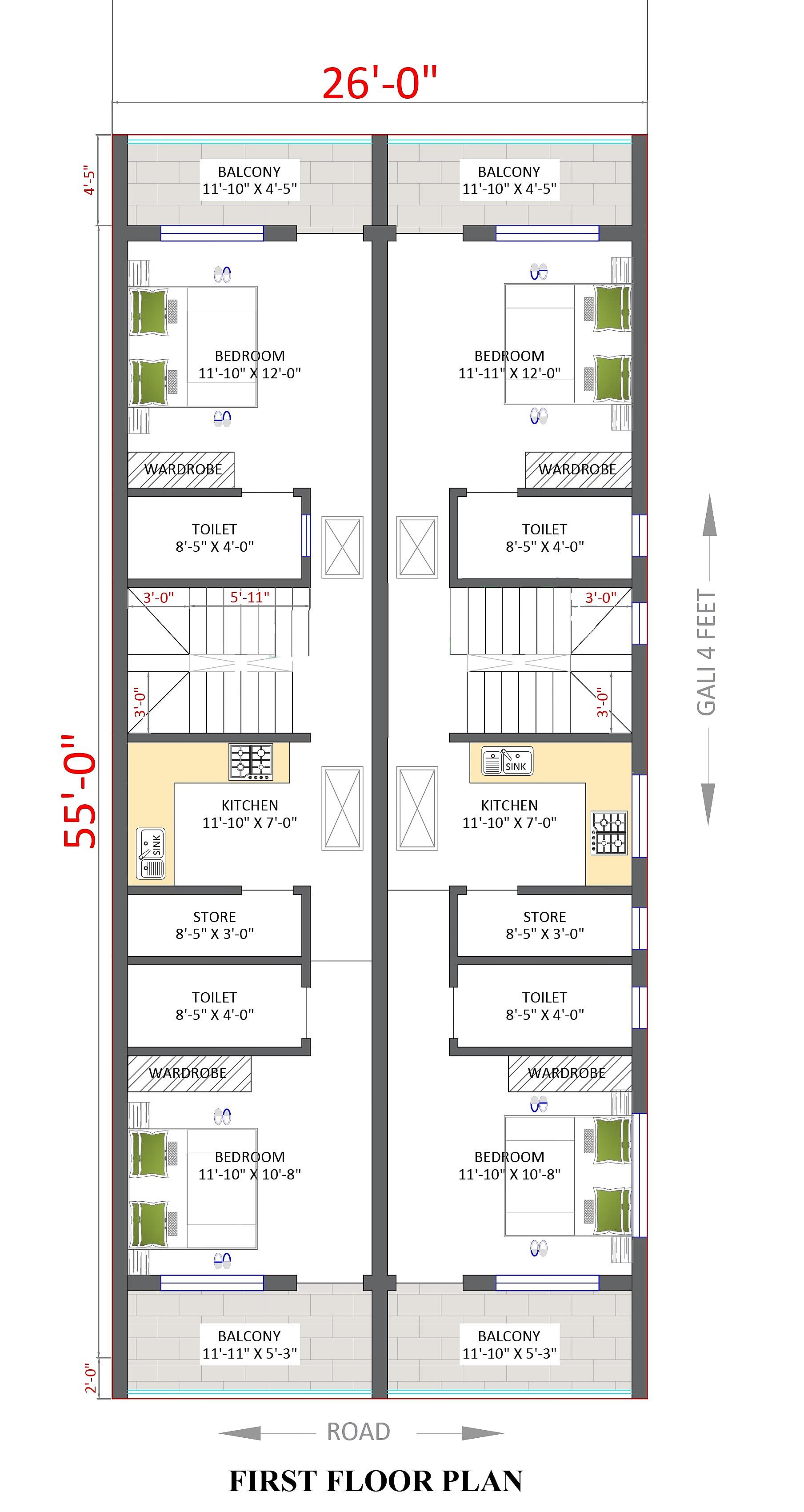 26X55 House With Shop plan- 1430 sqft Residential Cum Commercial house design At Seoni Malwa thumbnail 2 — Project ID 6437