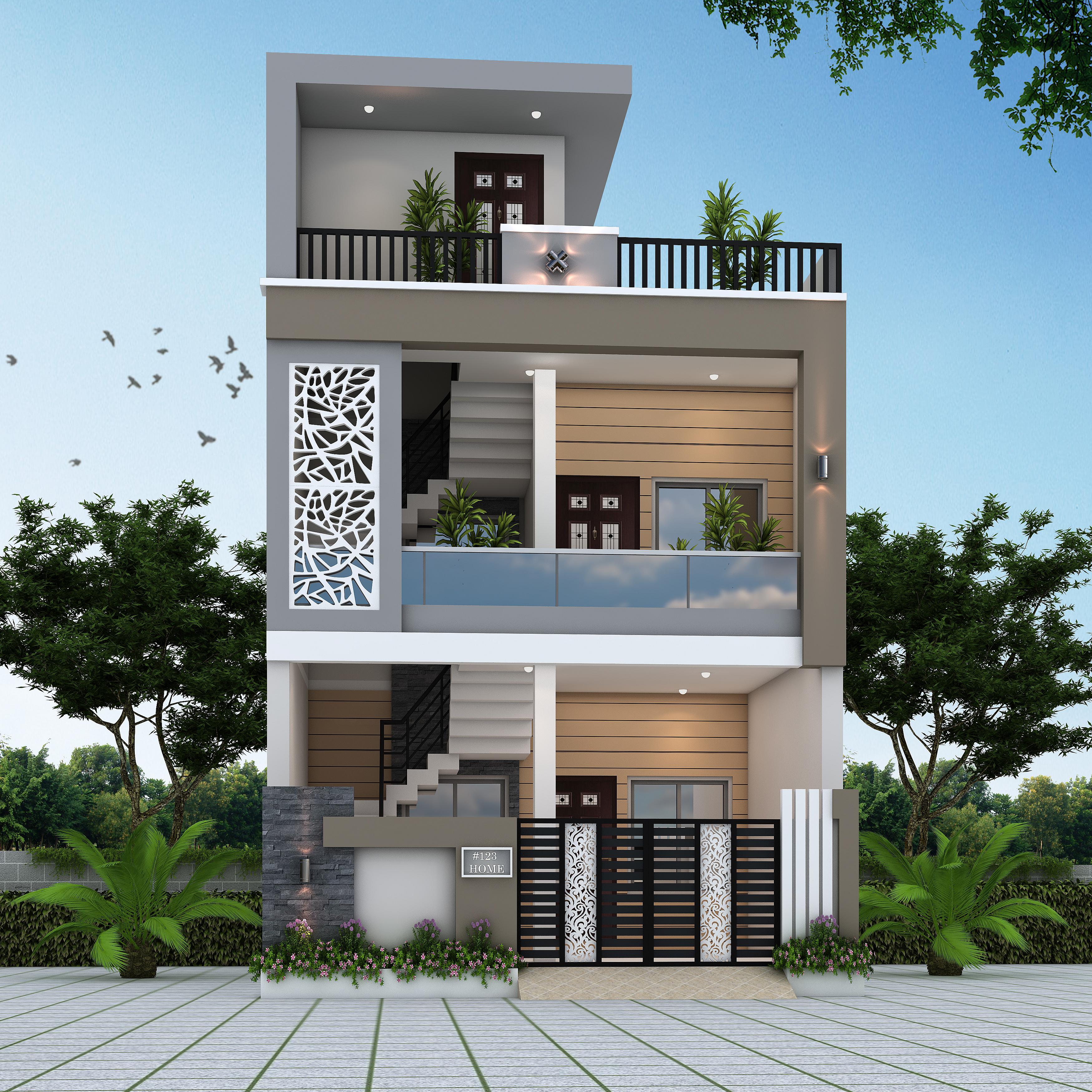 20X50 house plan- 1000 sqft Residential house design At Panipat — photo 1 — Project ID 6439