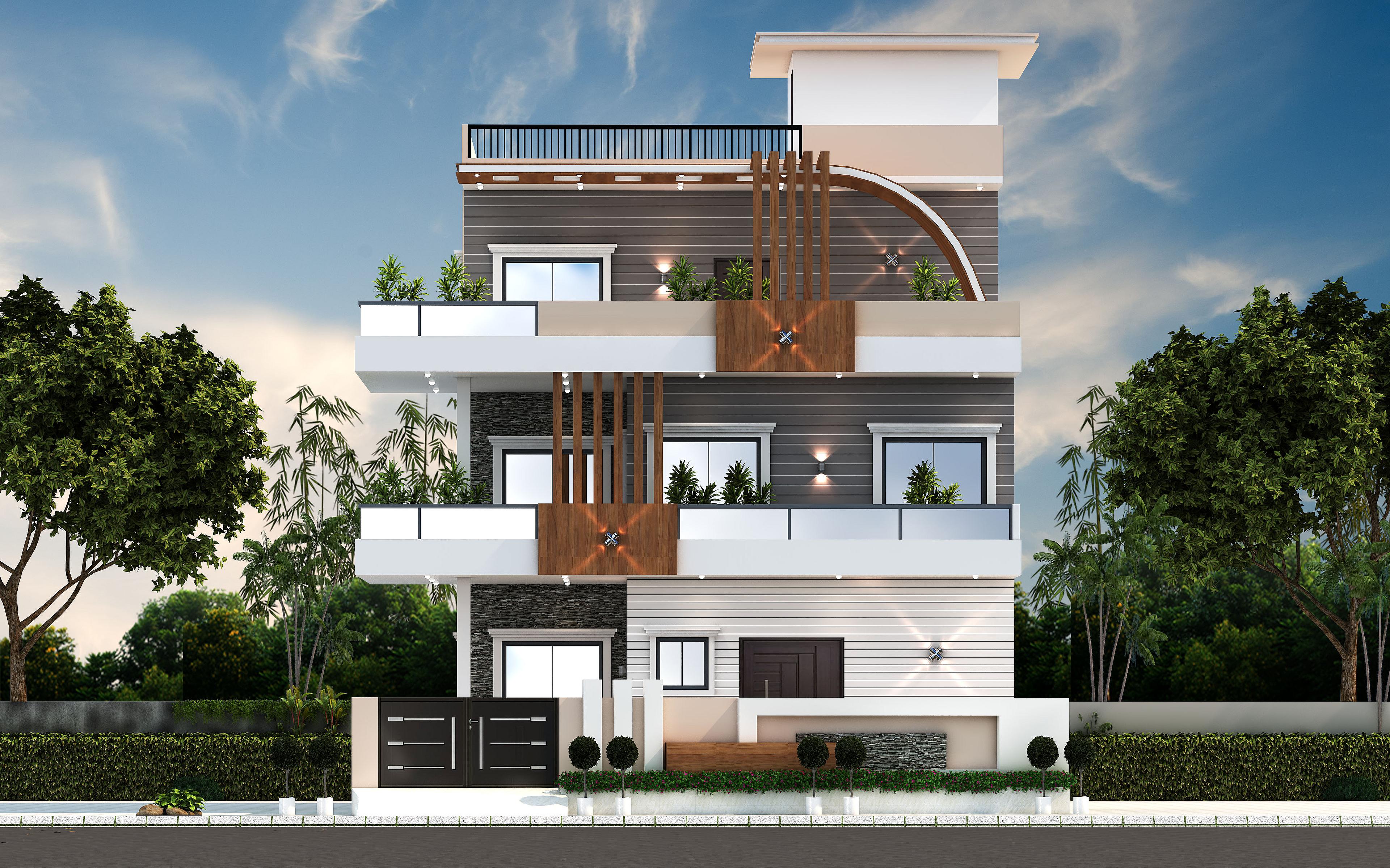 40X46 House With Office  plan- 1840 sqft Residential Cum Commercial house design At Bhubaneswar [OR]