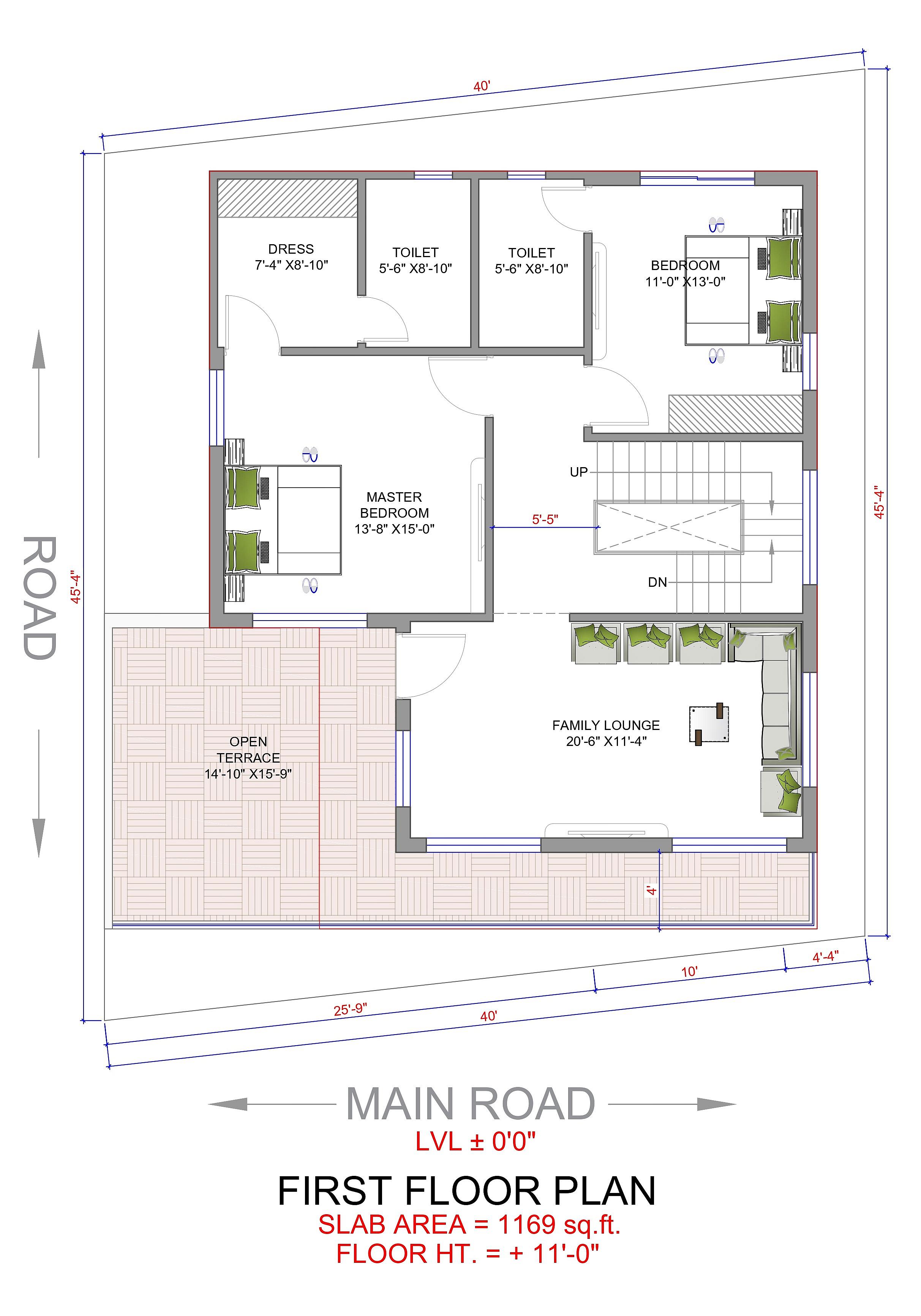 40X46 House With Office plan- 1840 sqft Residential Cum Commercial house design At Bhubaneswar thumbnail 3 — Project ID 6446
