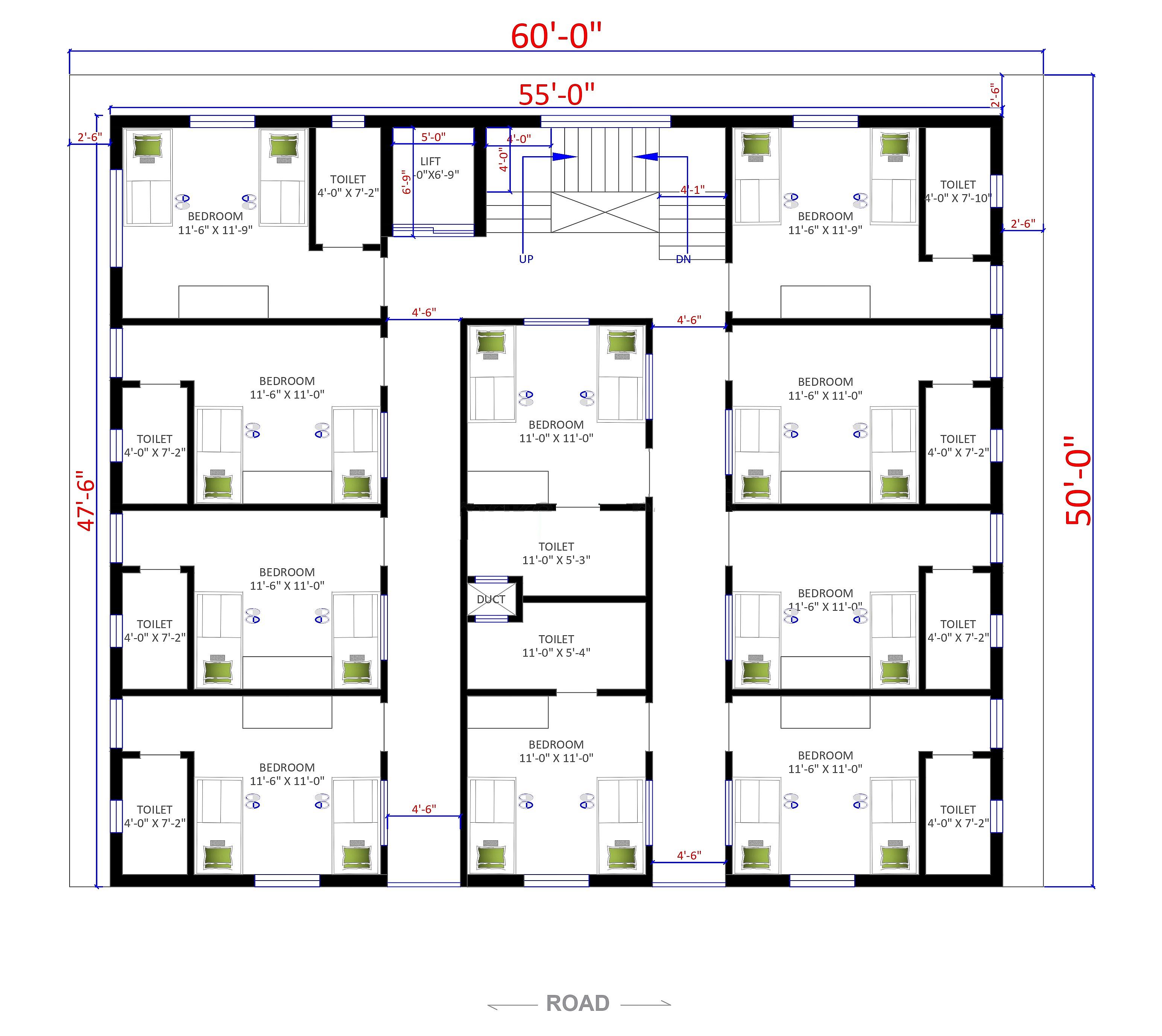 60X50 Hotel plan- 3000 sqft Commercial house design At BangaloreNorth thumbnail 3 — Project ID 6449