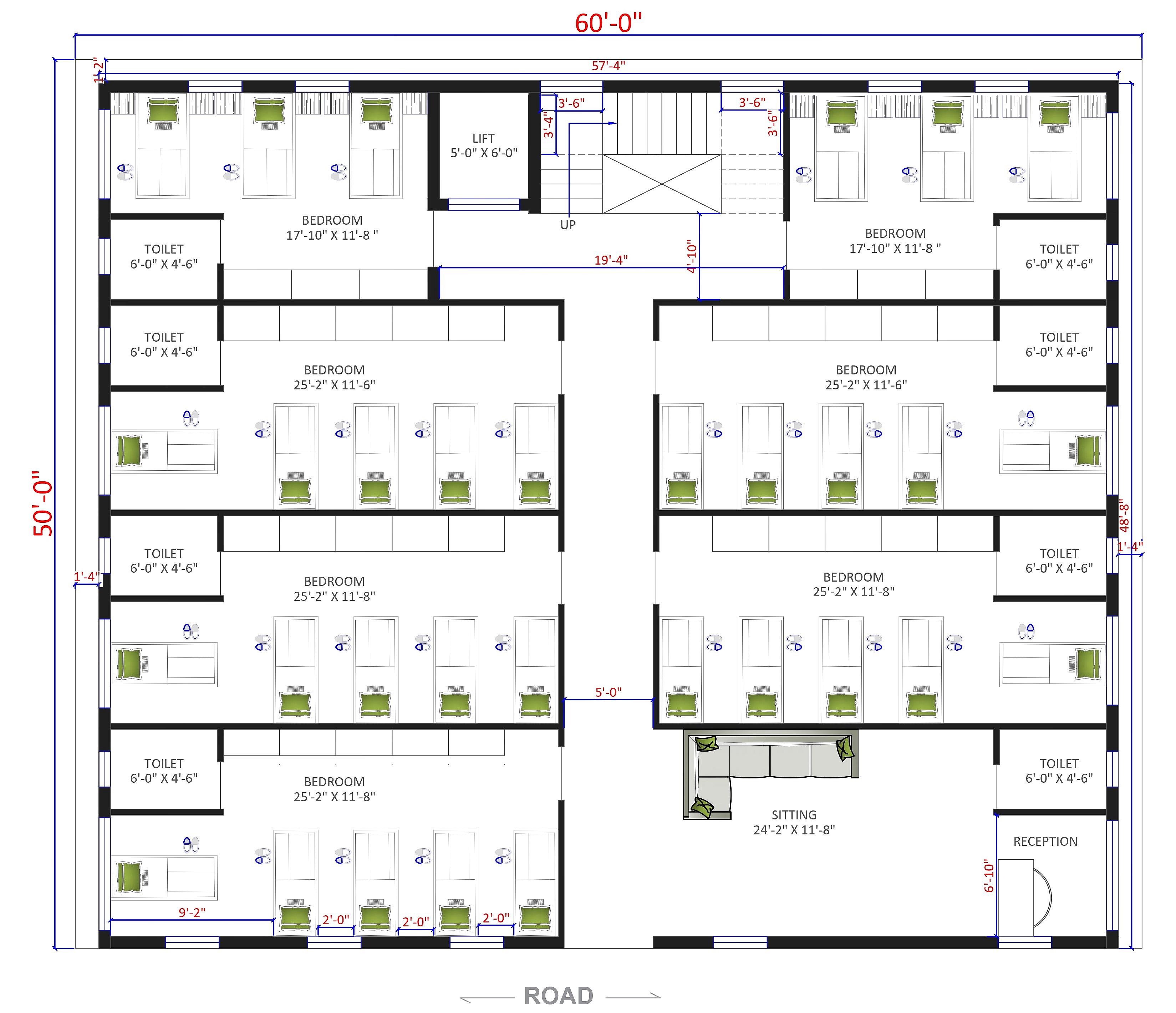 60X50 Hotel plan- 3000 sqft Commercial house design At BangaloreNorth thumbnail 2 — Project ID 6449