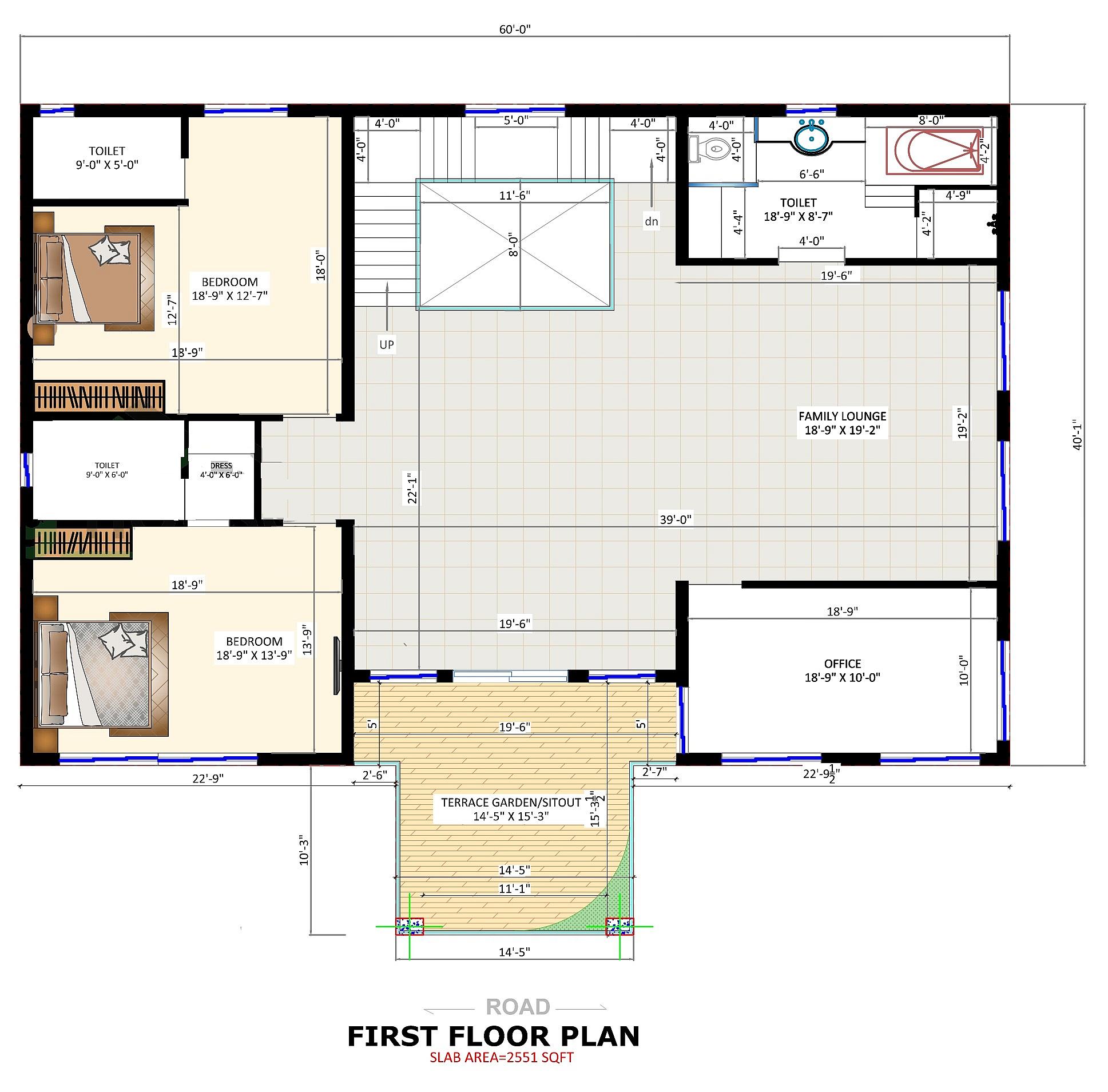 60X40 House With Office plan- 2400 sqft Residential Cum Commercial house design At Chumukedima thumbnail 3 — Project ID 6456