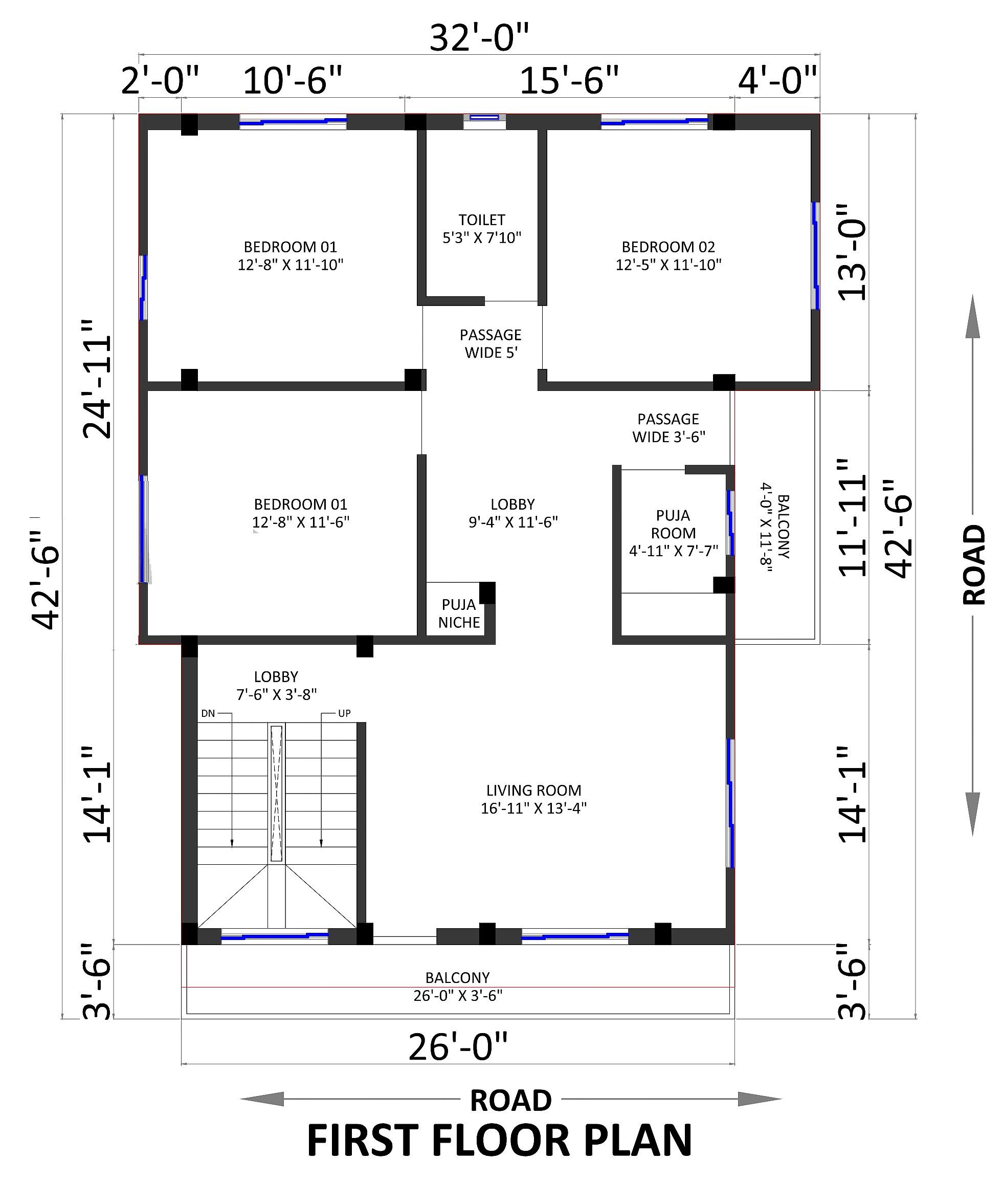 30X40 house plan- 1200 sqft Residential house design At DarjeelingPulbazar thumbnail 3 — Project ID 6460