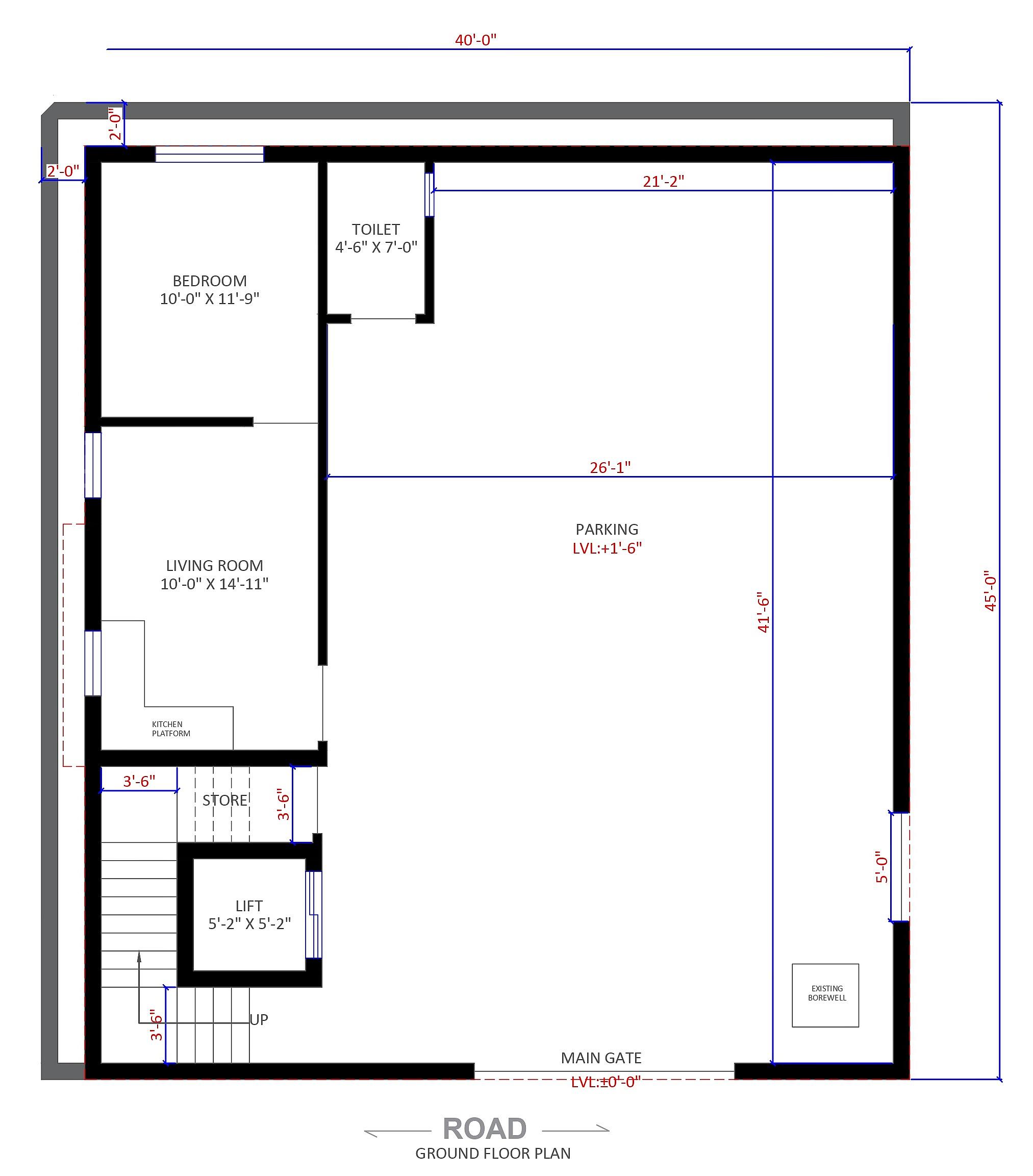 40X45 house plan- 1800 sqft Residential house design At Sangareddy thumbnail 2 — Project ID 6471