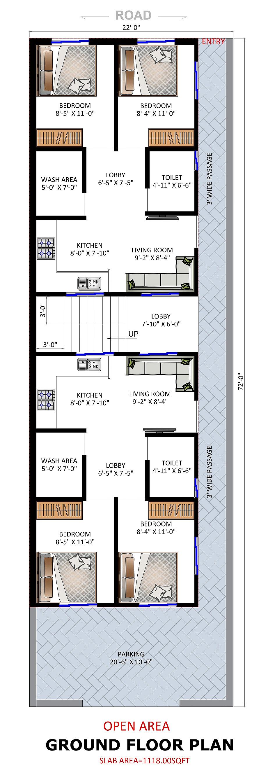 20X70 Apartment plan- 1400 sqft Residential Cum Commercial house design At Ramganjmandi [RJ]