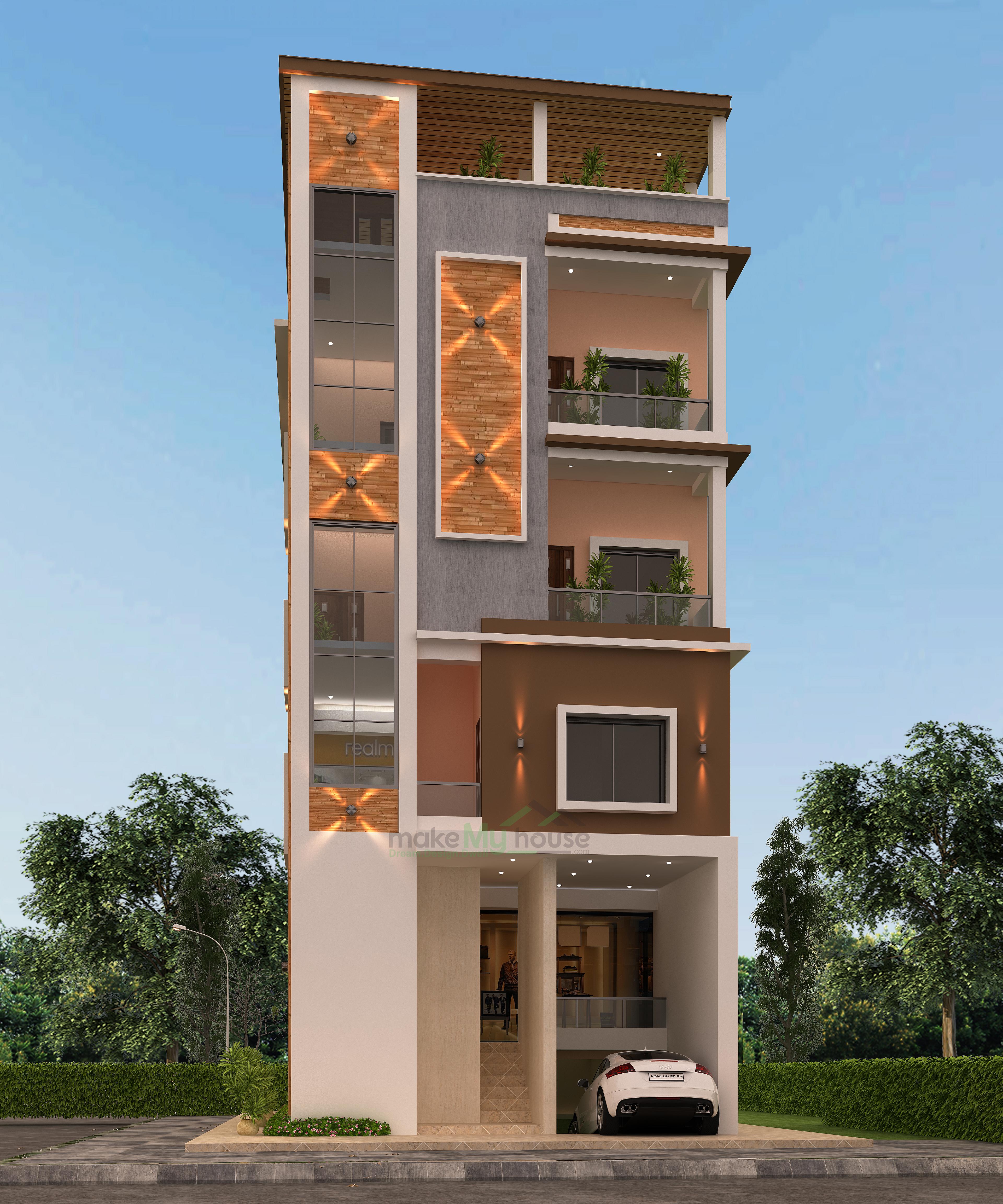 25X40 Shopping complex with rental apartment plan- 1000 sqft Residential Cum Commercial house design At Bangalore thumbnail 2 — Project ID 6485