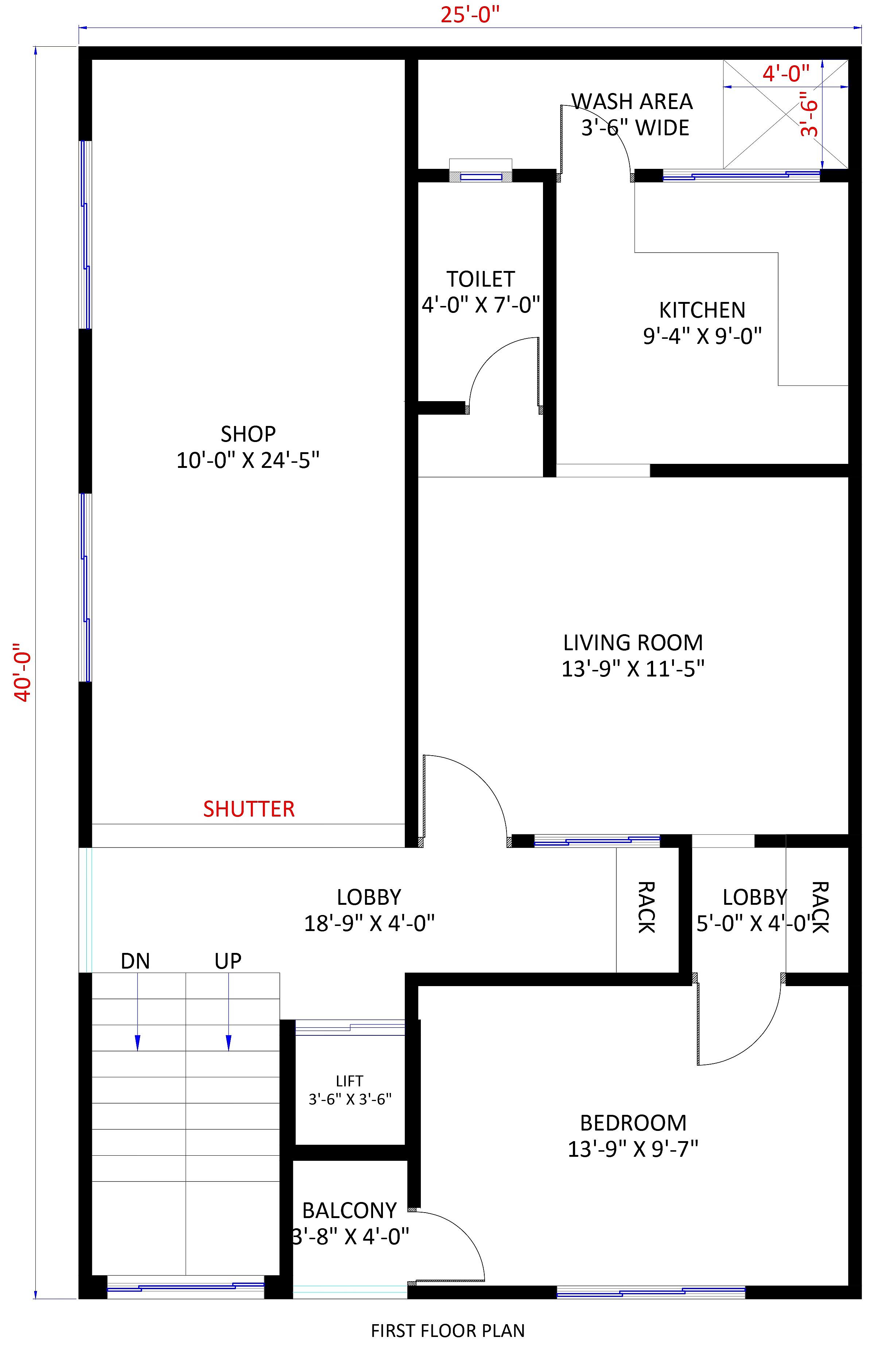 25X40 Shopping complex with rental apartment plan- 1000 sqft Residential Cum Commercial house design At Bangalore thumbnail 5 — Project ID 6485
