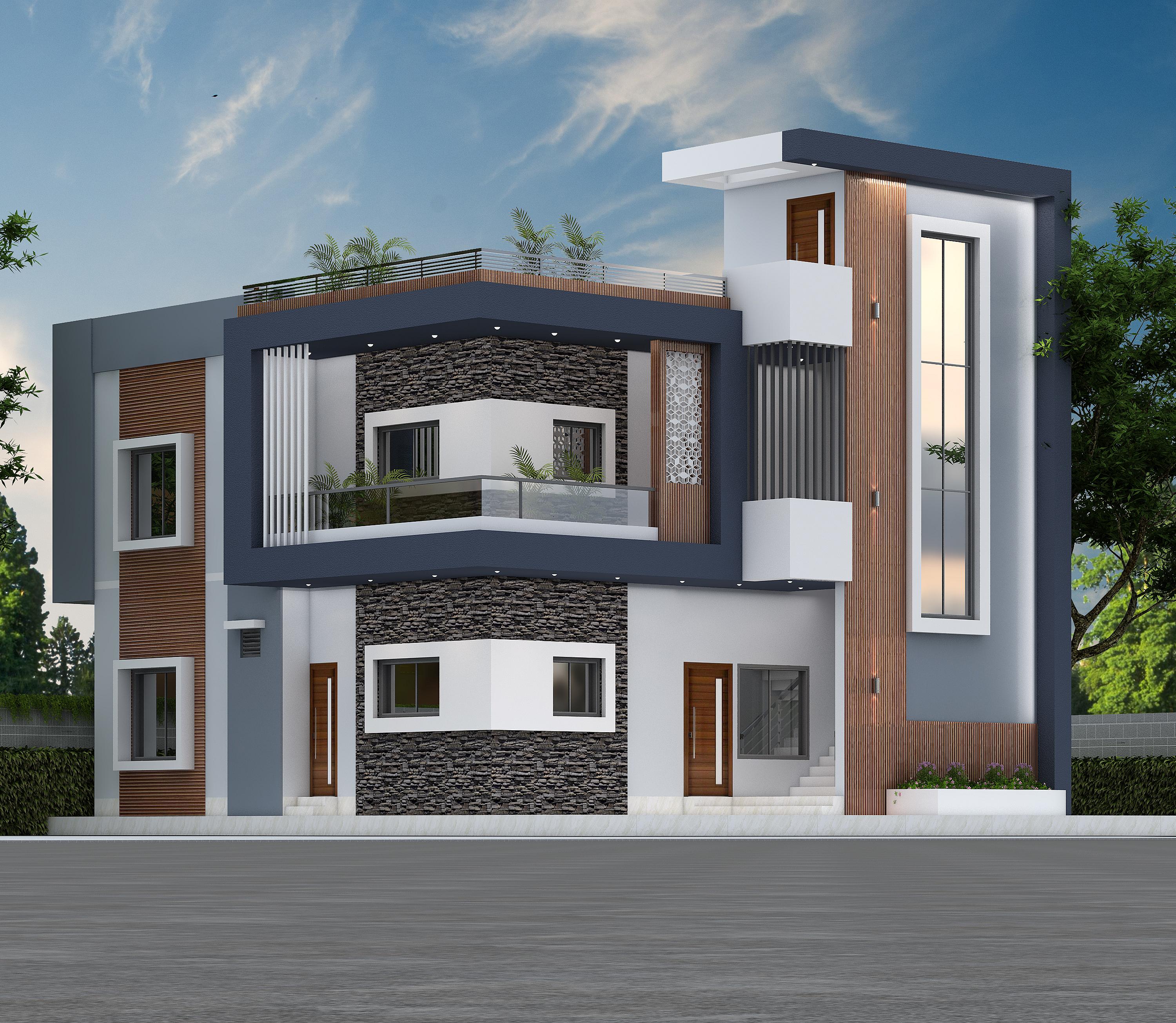 52X53 house plan- 2756 sqft Residential house design At Ramnagar — photo 1 — Project ID 6487