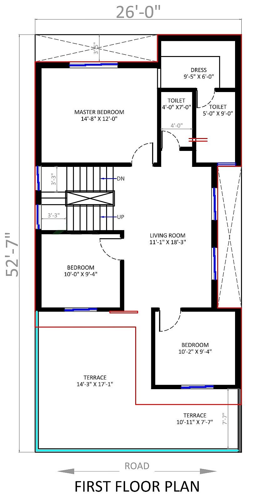 26X53 house plan- 1378 sqft Residential house design At CoimbatoreSouth thumbnail 3 — Project ID 6498