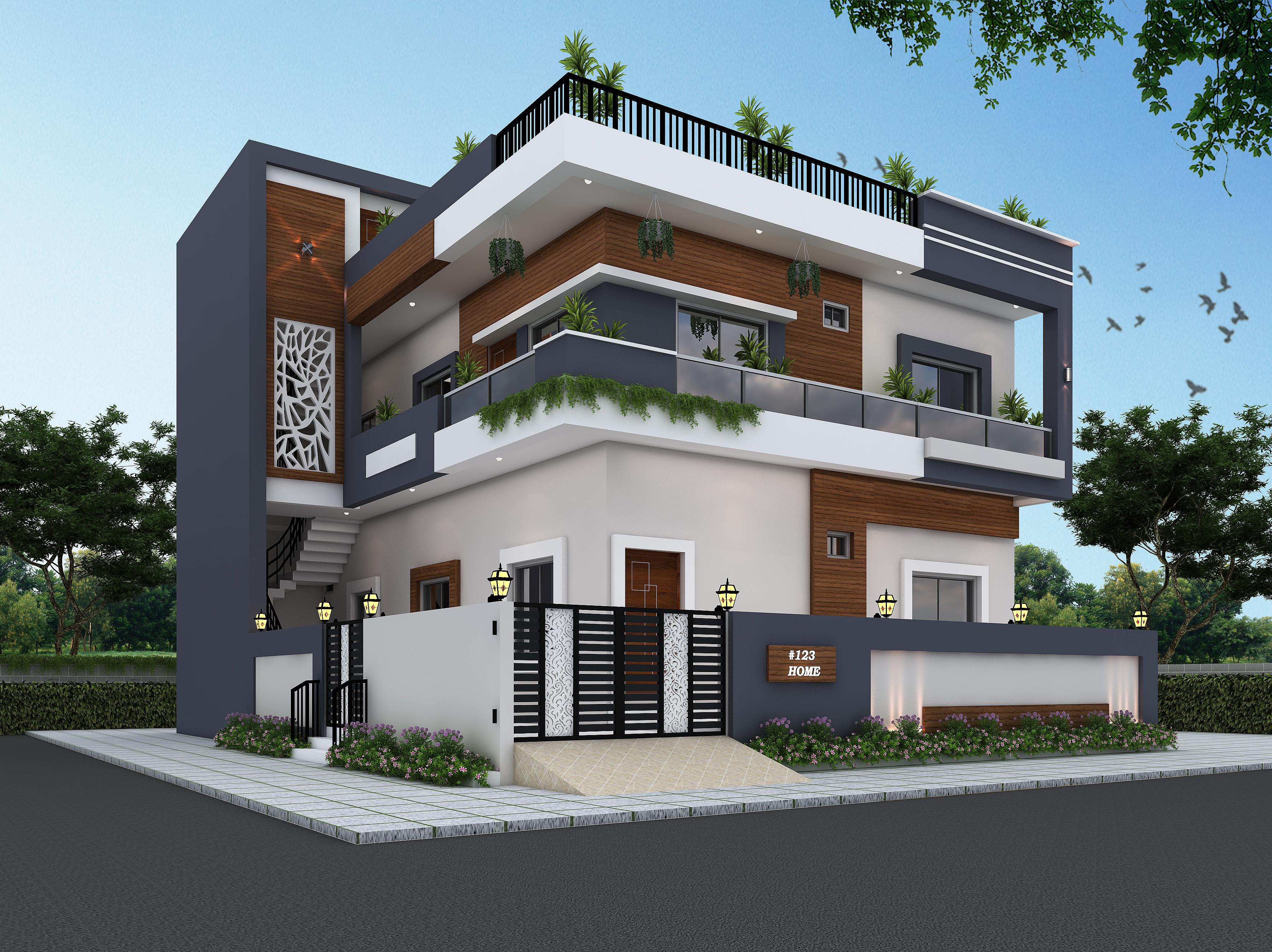 40X50 house plan- 2000 sqft Residential house design At Lucknow — photo 1 — Project ID 6500