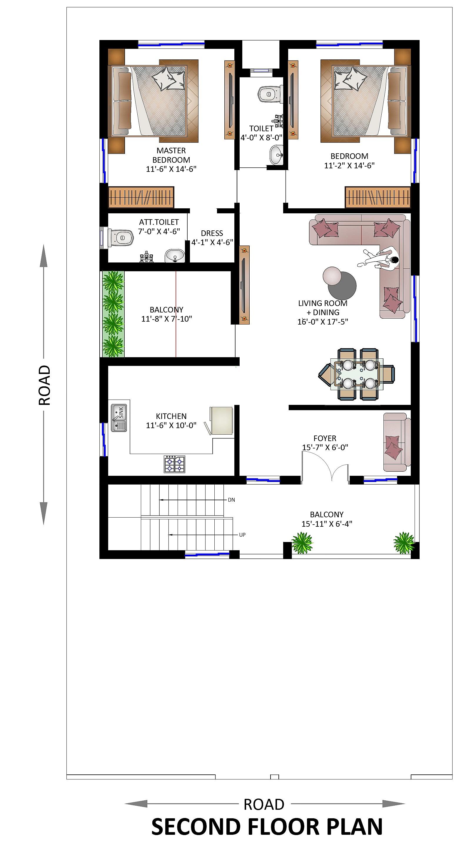 35X70 house plan- 2450 sqft Residential Cum Commercial house design At Bhubaneswar thumbnail 4 — Project ID 6501