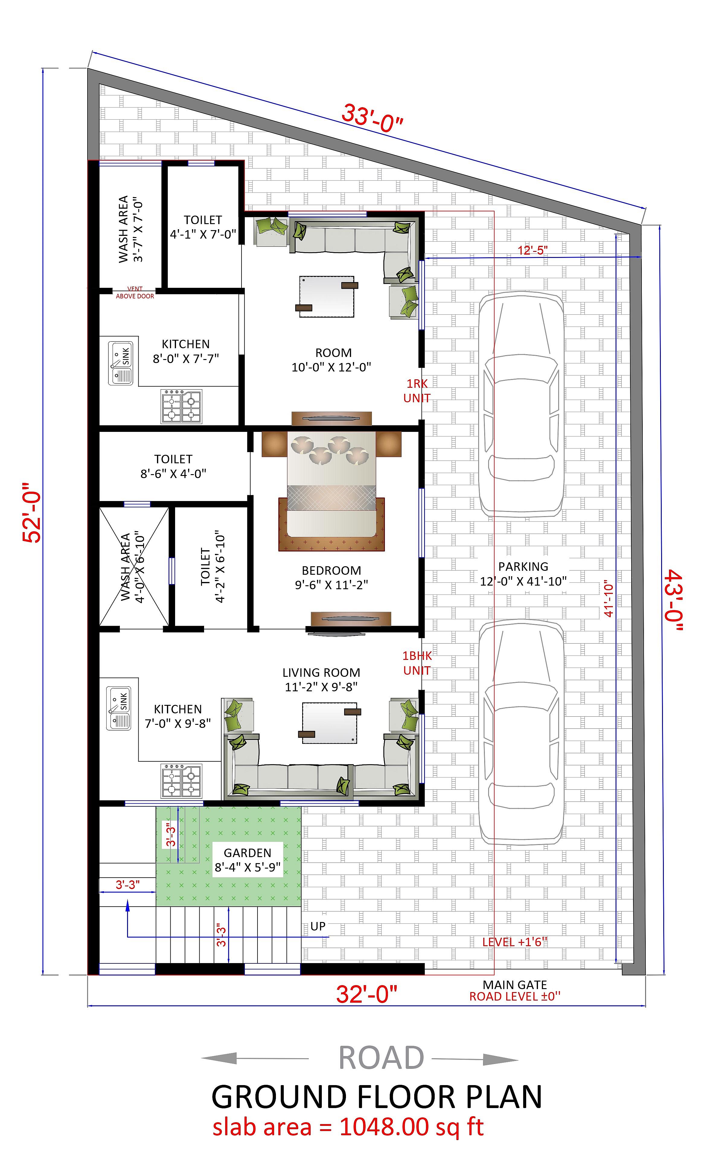 30X50 house plan- 1500 sqft Residential Cum Commercial house design At Gwalior [MP]