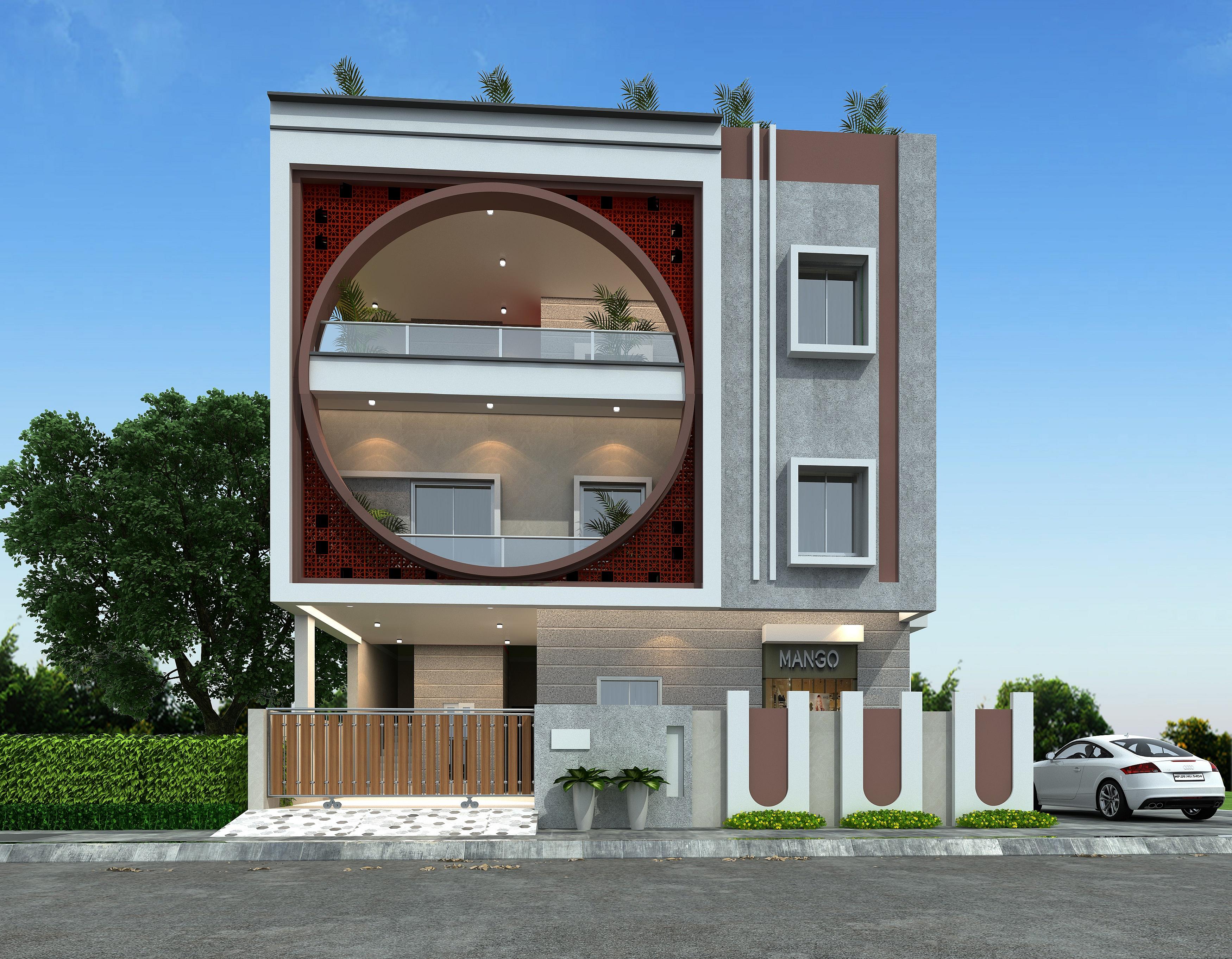 40X50 House With Shop plan- 2000 sqft Residential Cum Commercial house design At Umerkhed thumbnail 1 — Project ID 6505
