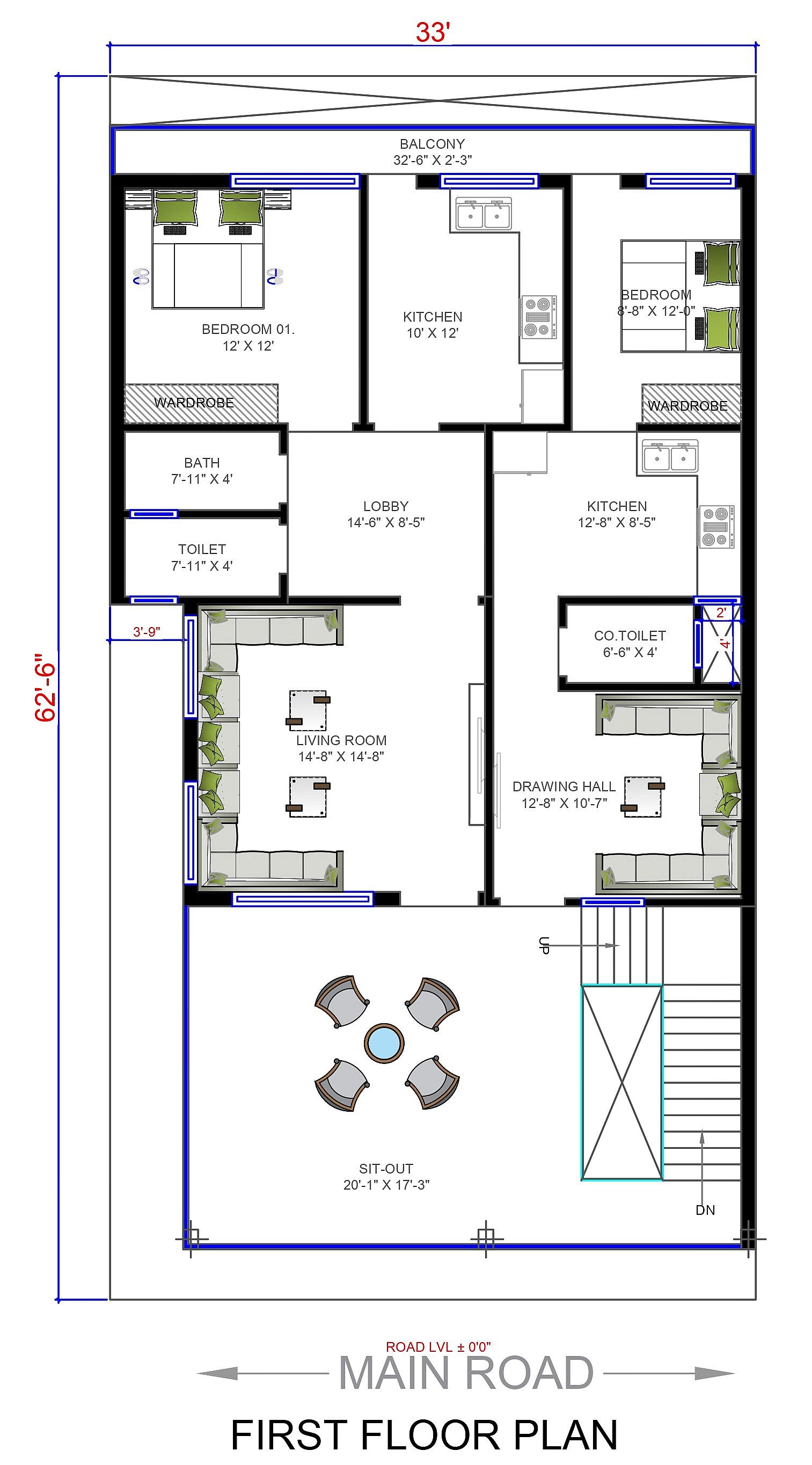 30X60 House Plan- 1800 sq ft Residential Cum Commercial House Design at Vrandavan thumbnail 2 — Project ID 6511