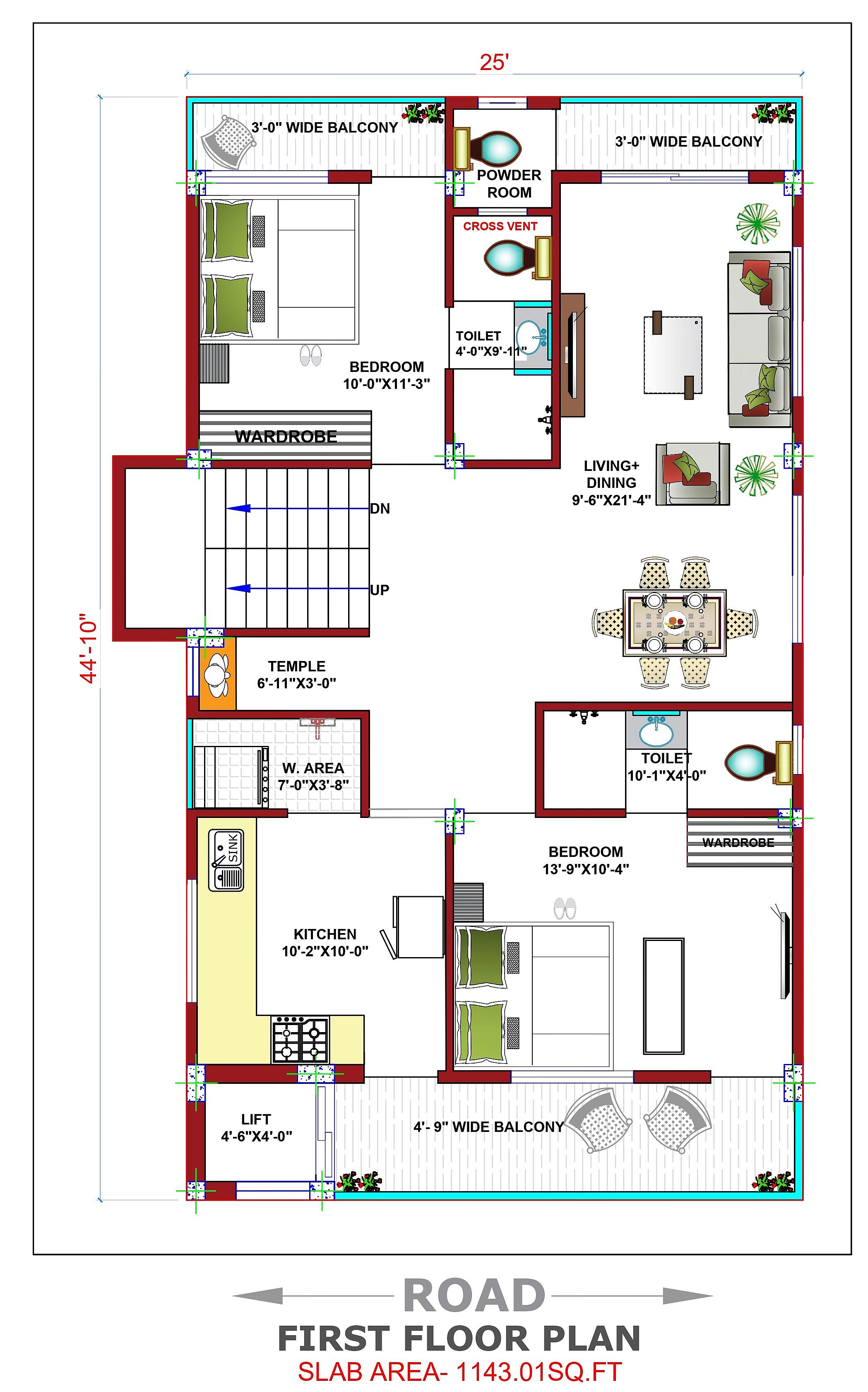 30X50 House Plan- 1500 sq ft Residential House Design at Bangalore thumbnail 2 — Project ID 6519
