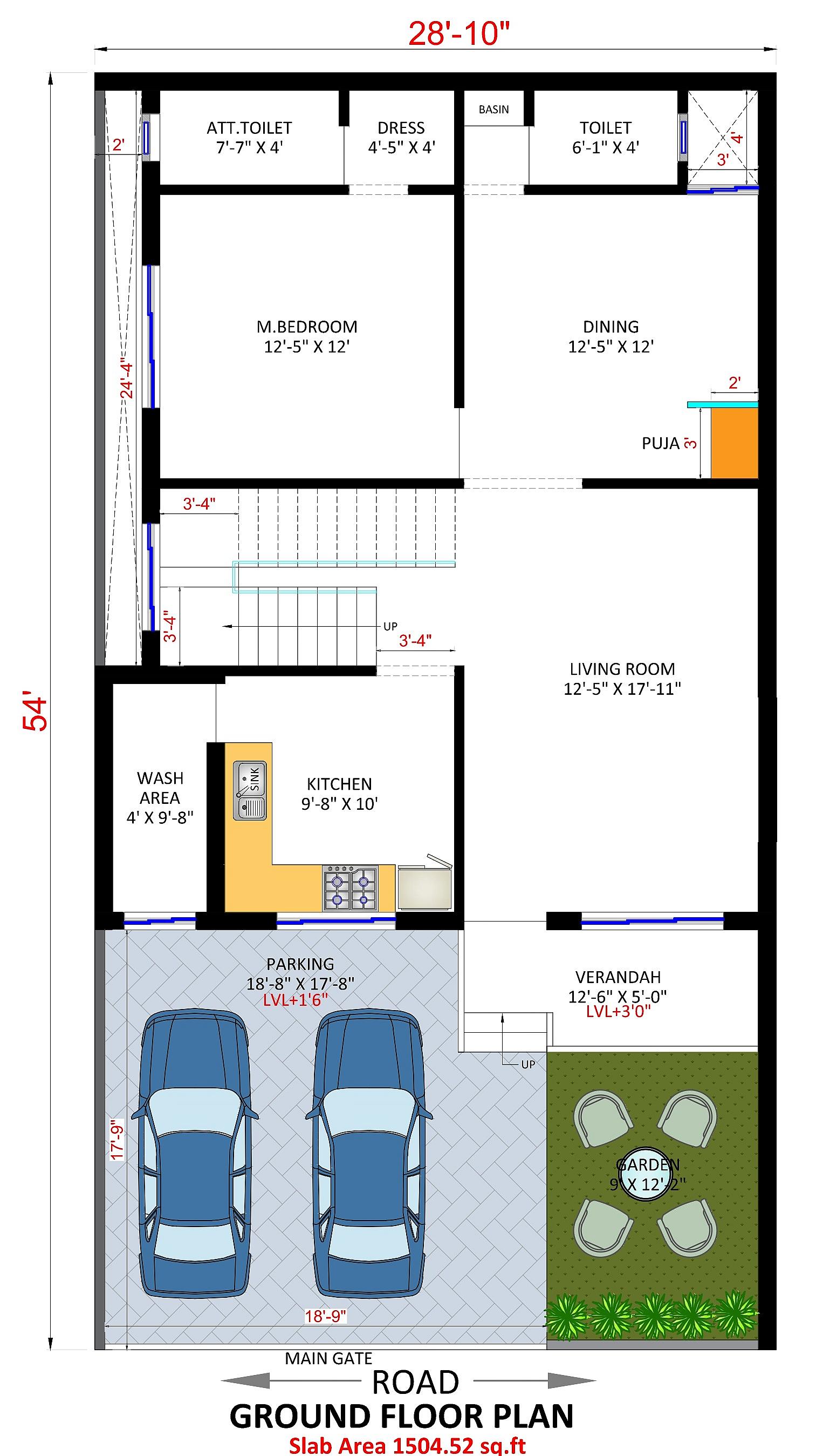 29X54 Apartment plan- 1566 sq ft Residential Cum Commercial House Design at Patna thumbnail 2 — Project ID 6522